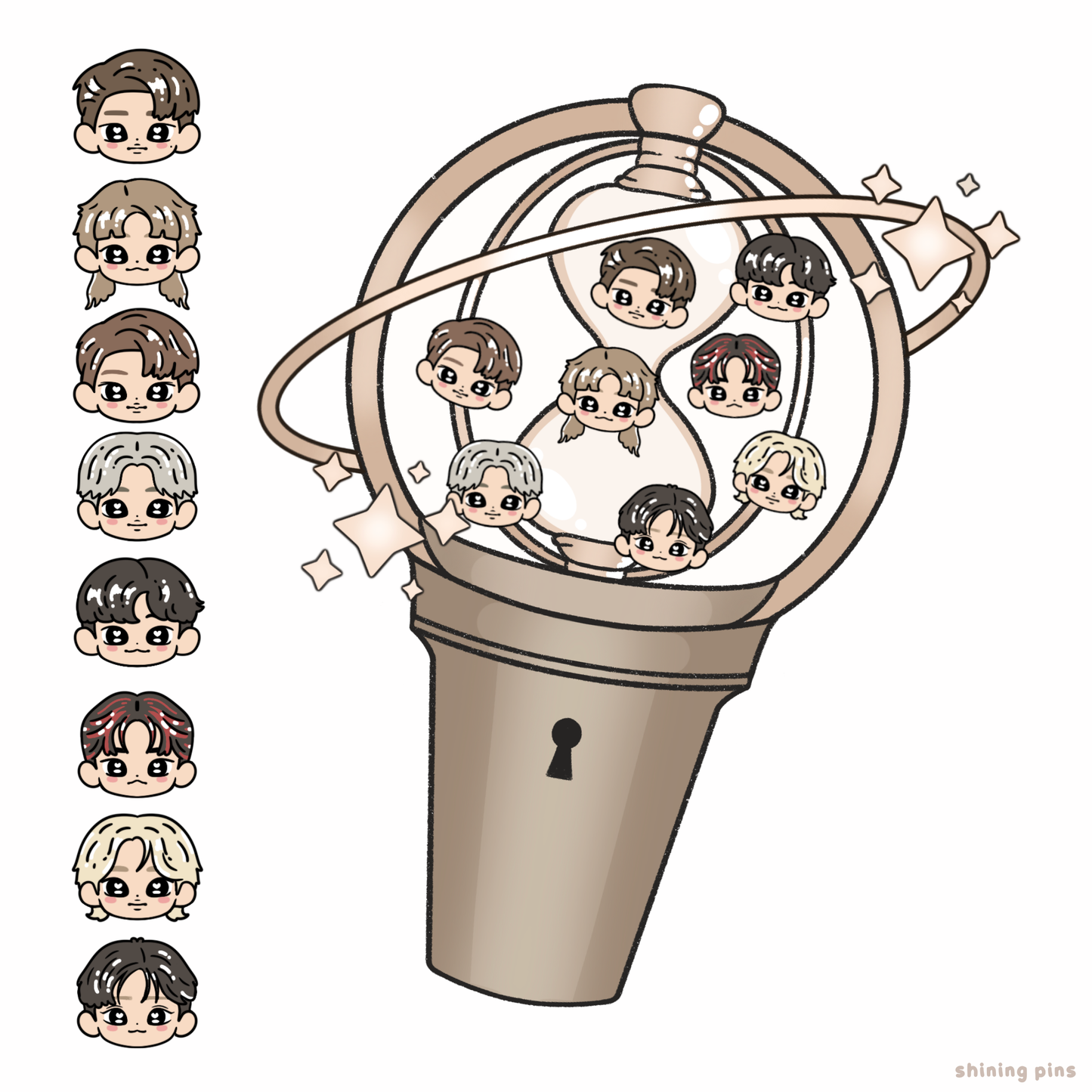 ATEEZ Lightstick Shaker Keychain