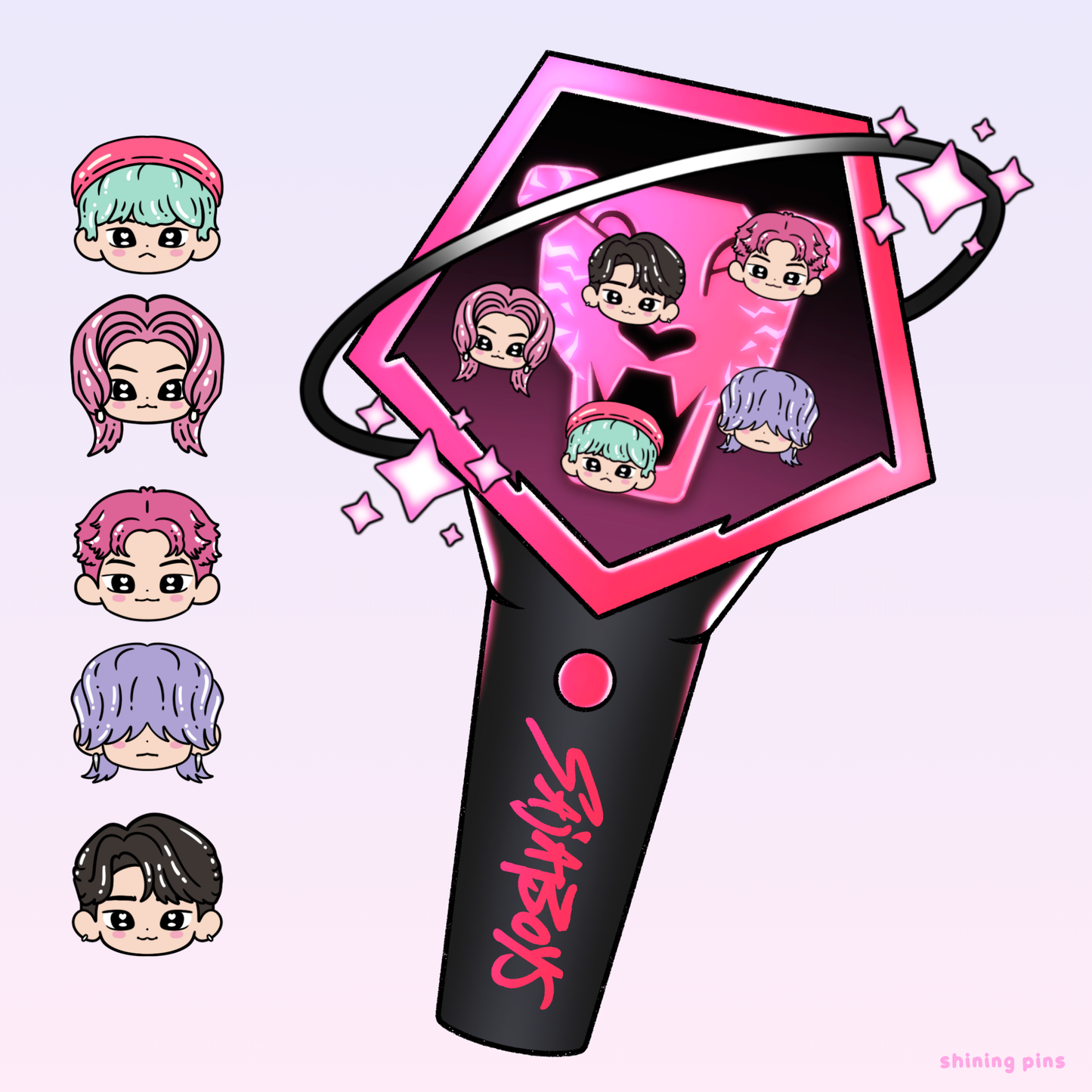 Saja Boys Lightstick Shaker Keychain