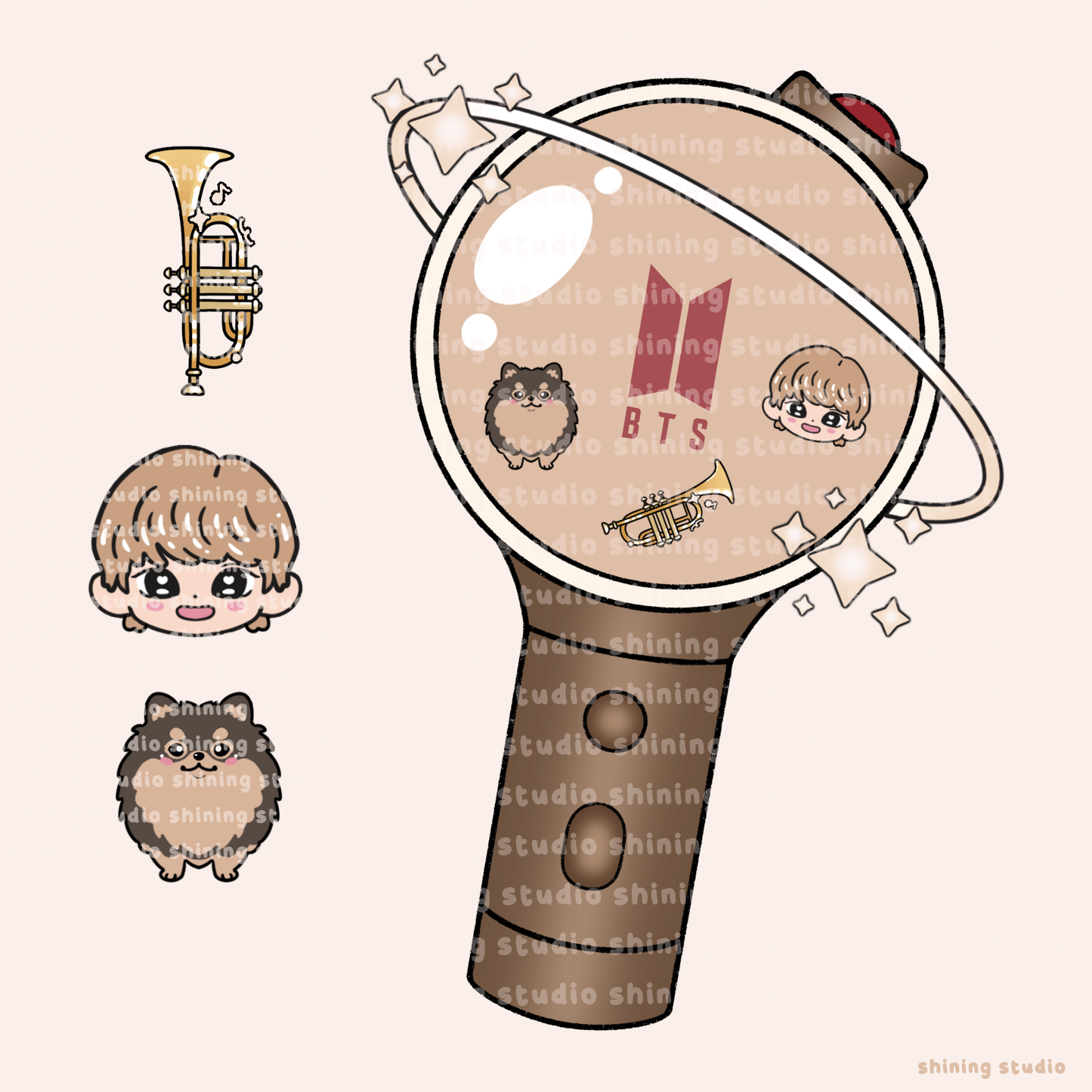 V Lightstick Shaker Keychain