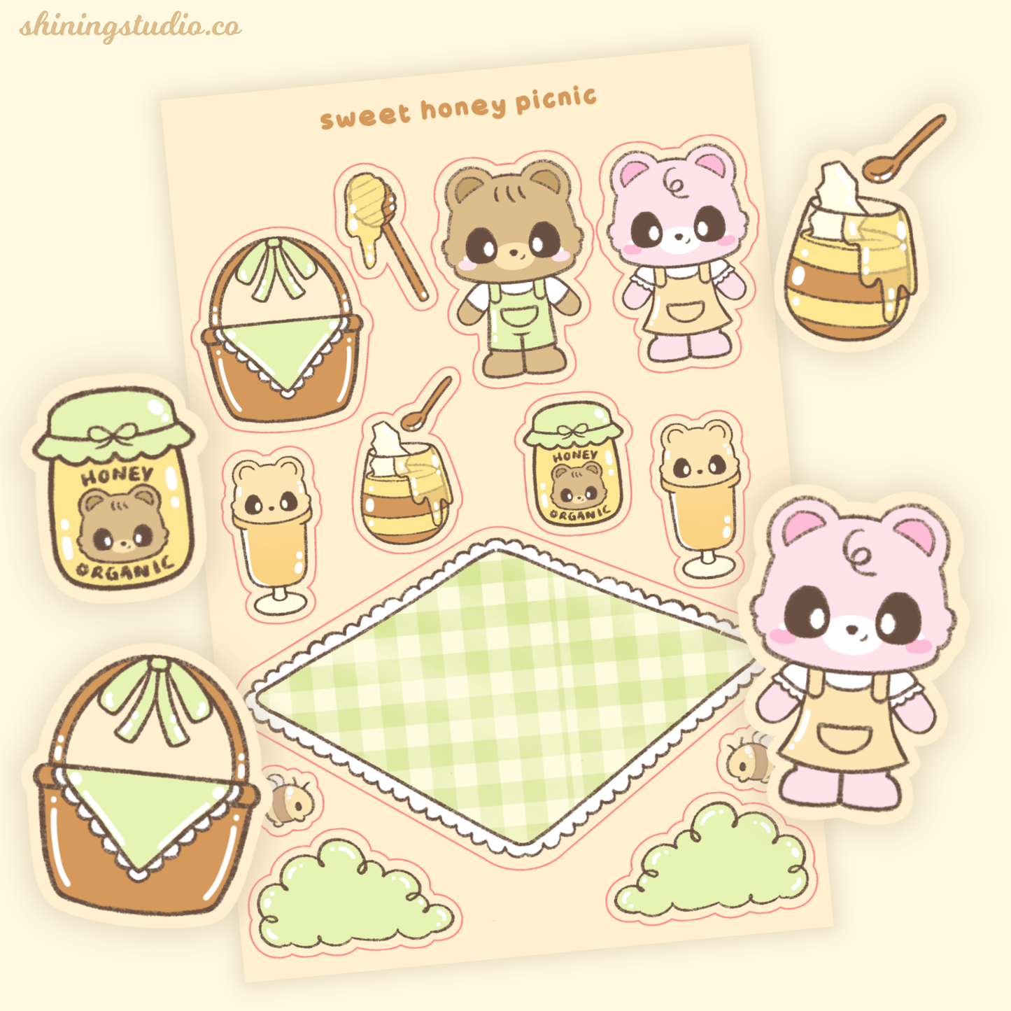 'Sweet Honey Picnic' Sticker Sheet