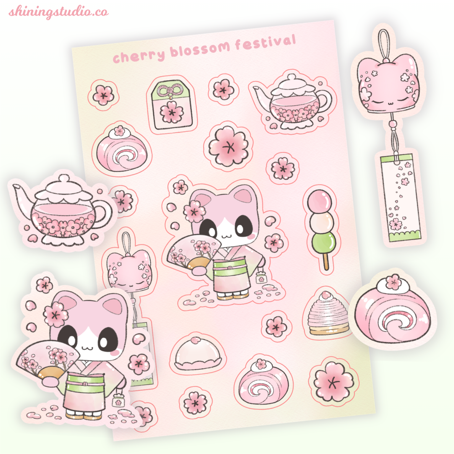 'Cherry Blossom Festival' Sticker Sheet