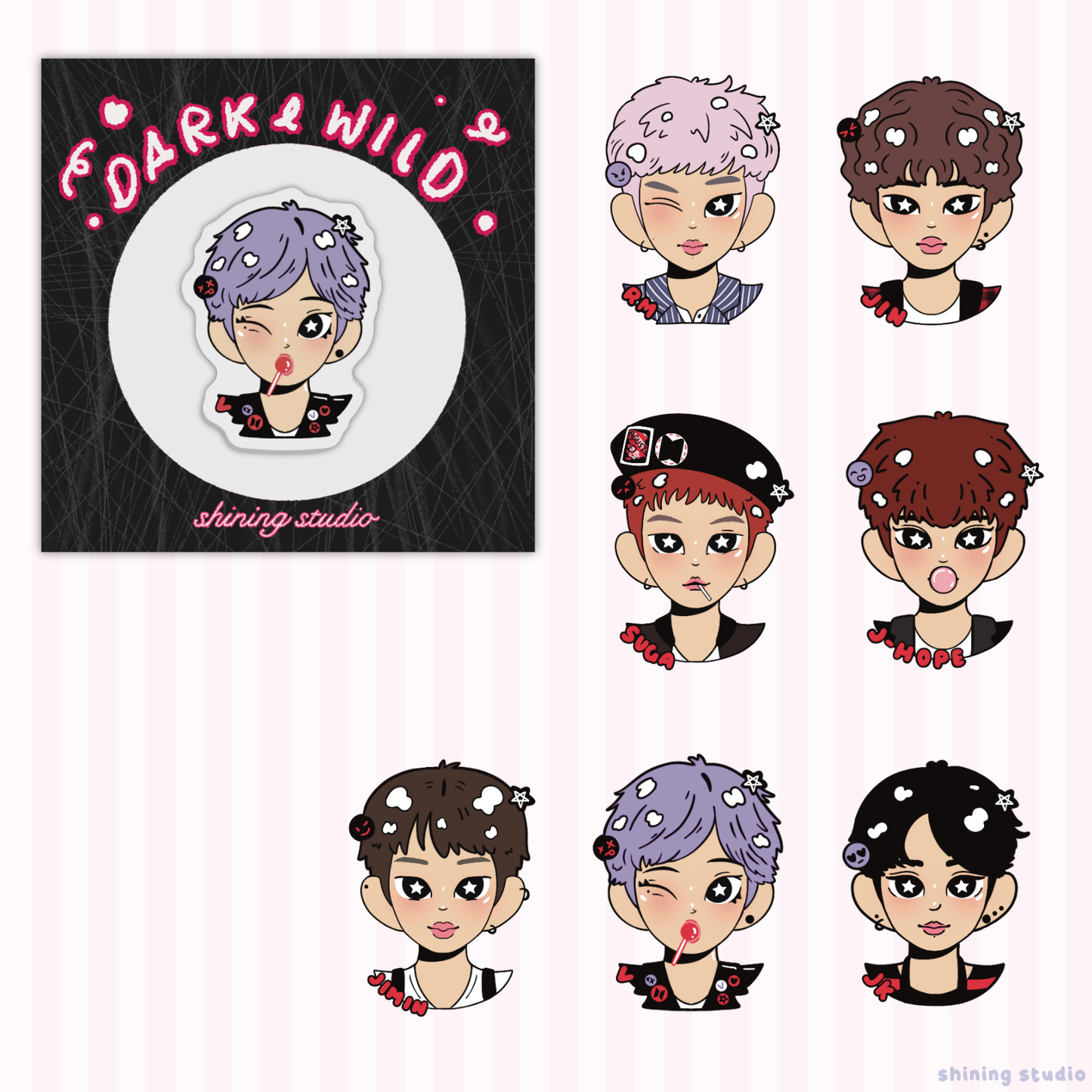 BTS 'Dark & Wild' Acrylic Pins