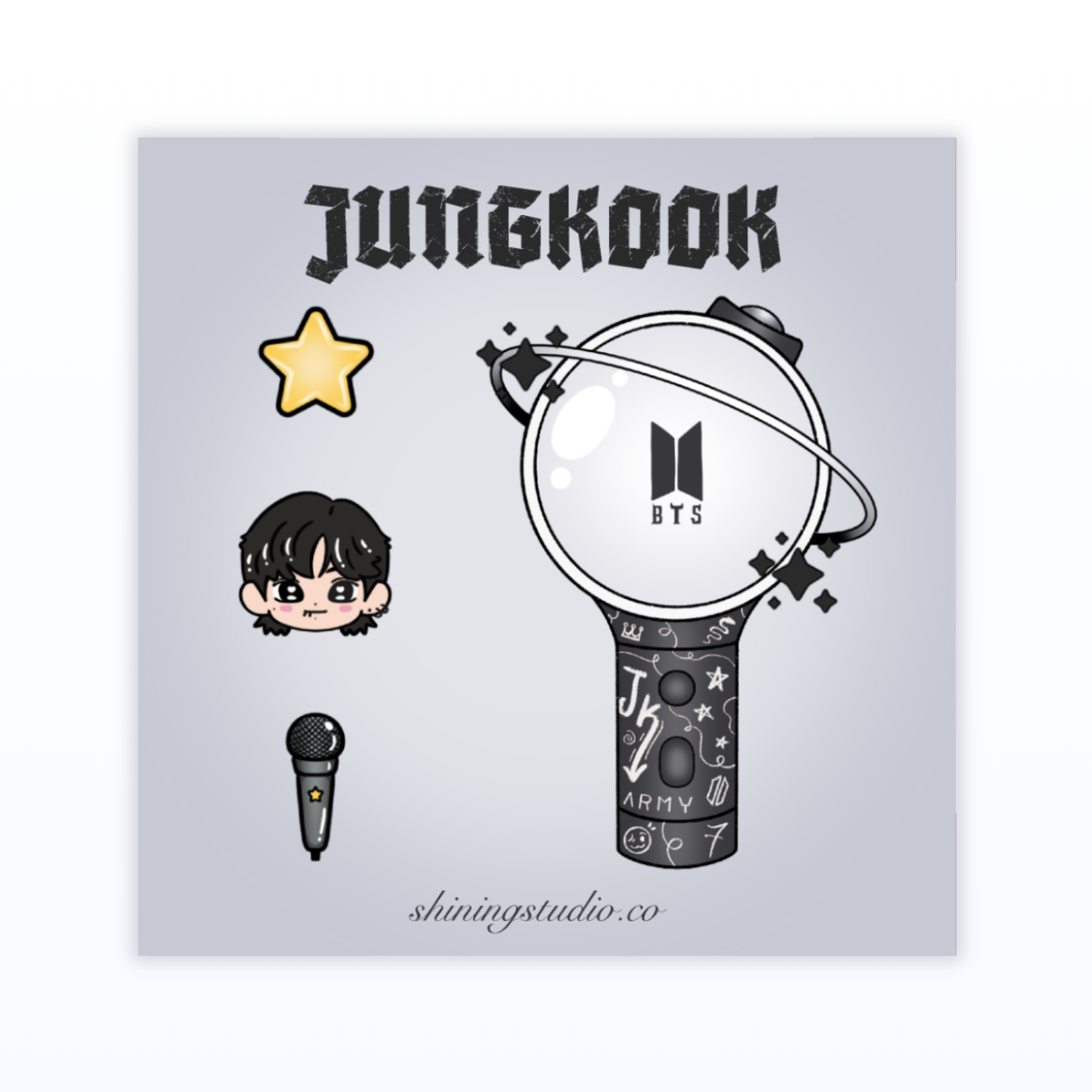 JUNGKOOK Lightstick Sticker Sheet