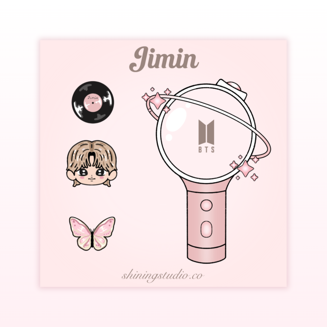 JIMIN Lightstick Sticker Sheet