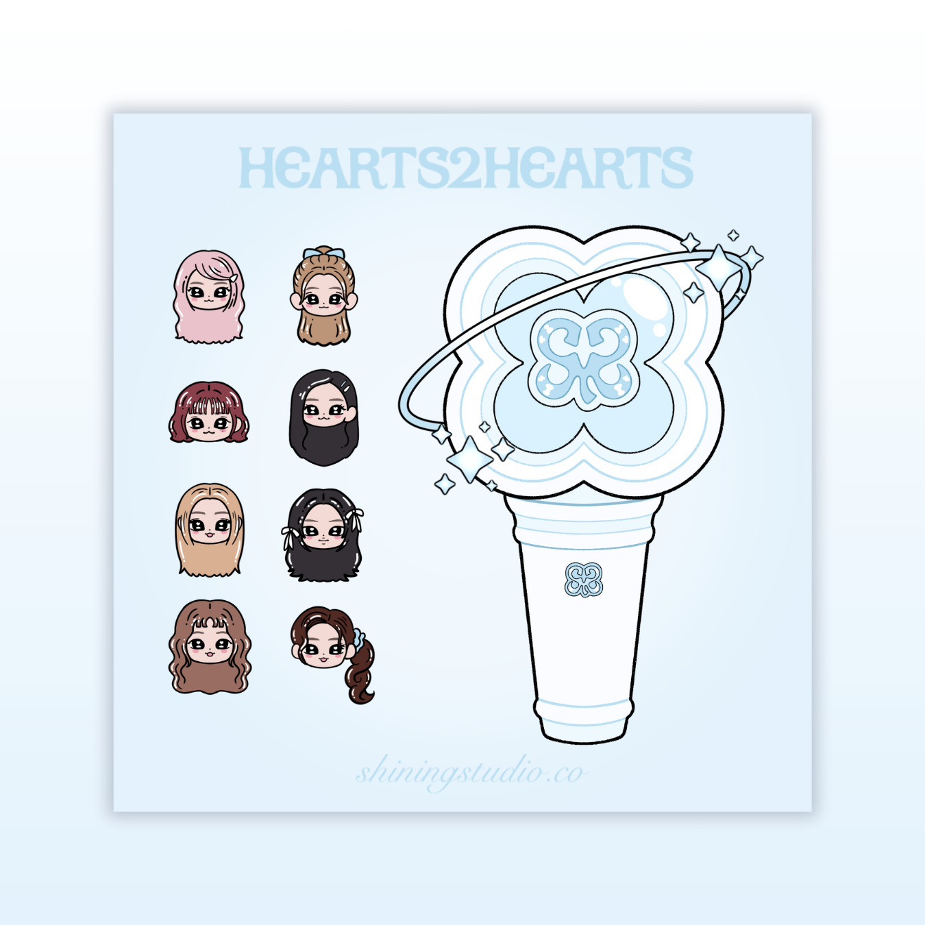 Hearts2Hearts Lightstick Sticker Sheet