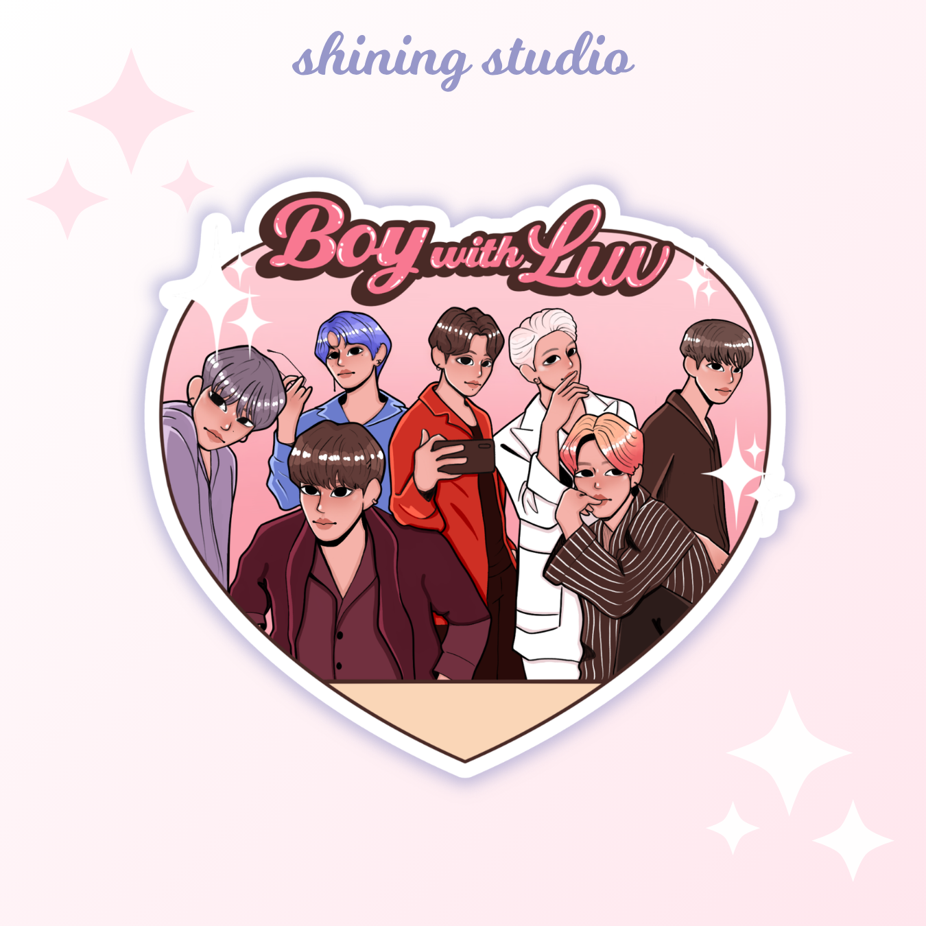BTS 'Boy with Luv' Heart Sticker