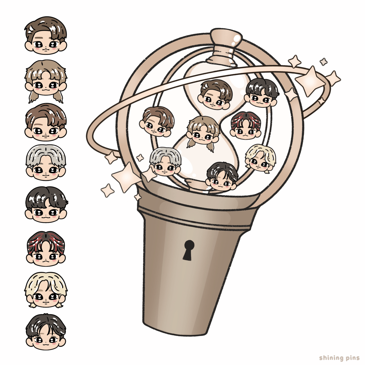 ATEEZ Lightstick Shaker Keychain Acrylic Keychain acrylic keychains & pins, ateez, shop new in Shining Pins