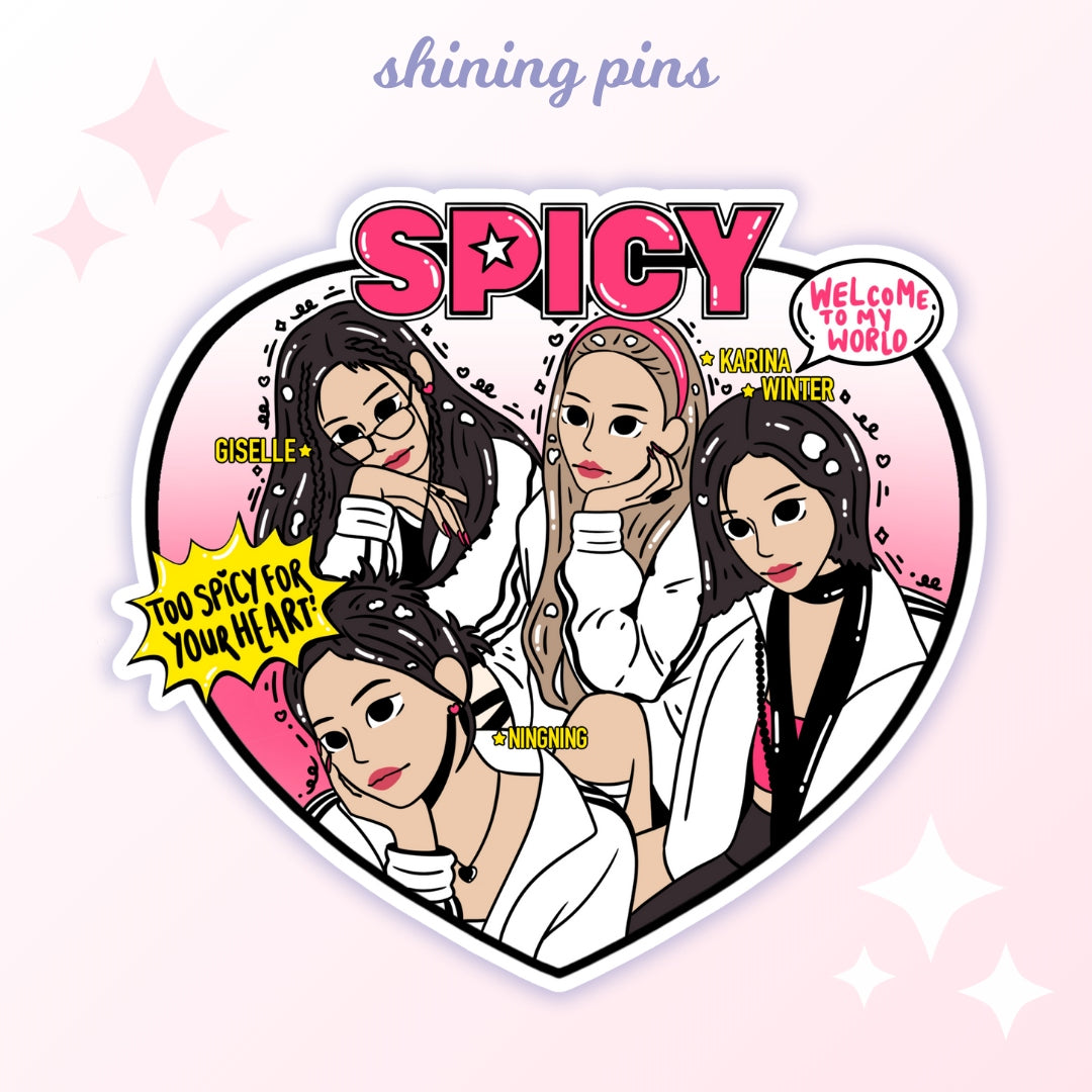 Aespa Heart Stickers Stickers and Stationary aespa, stickers & stationary Shining Pins