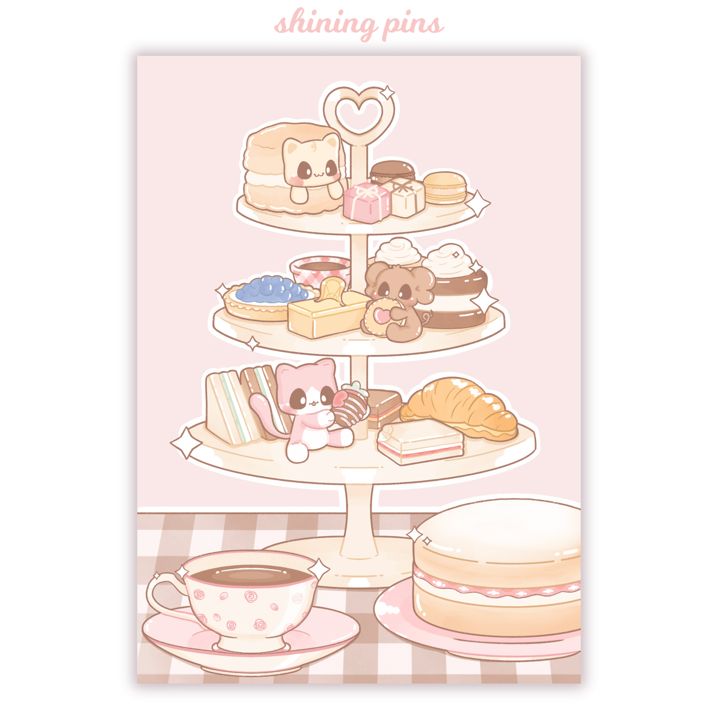 'Afternoon Tea' Kkoongie & Friends Print Art print art prints, kkoongie and friends, shop new in Shining Pins