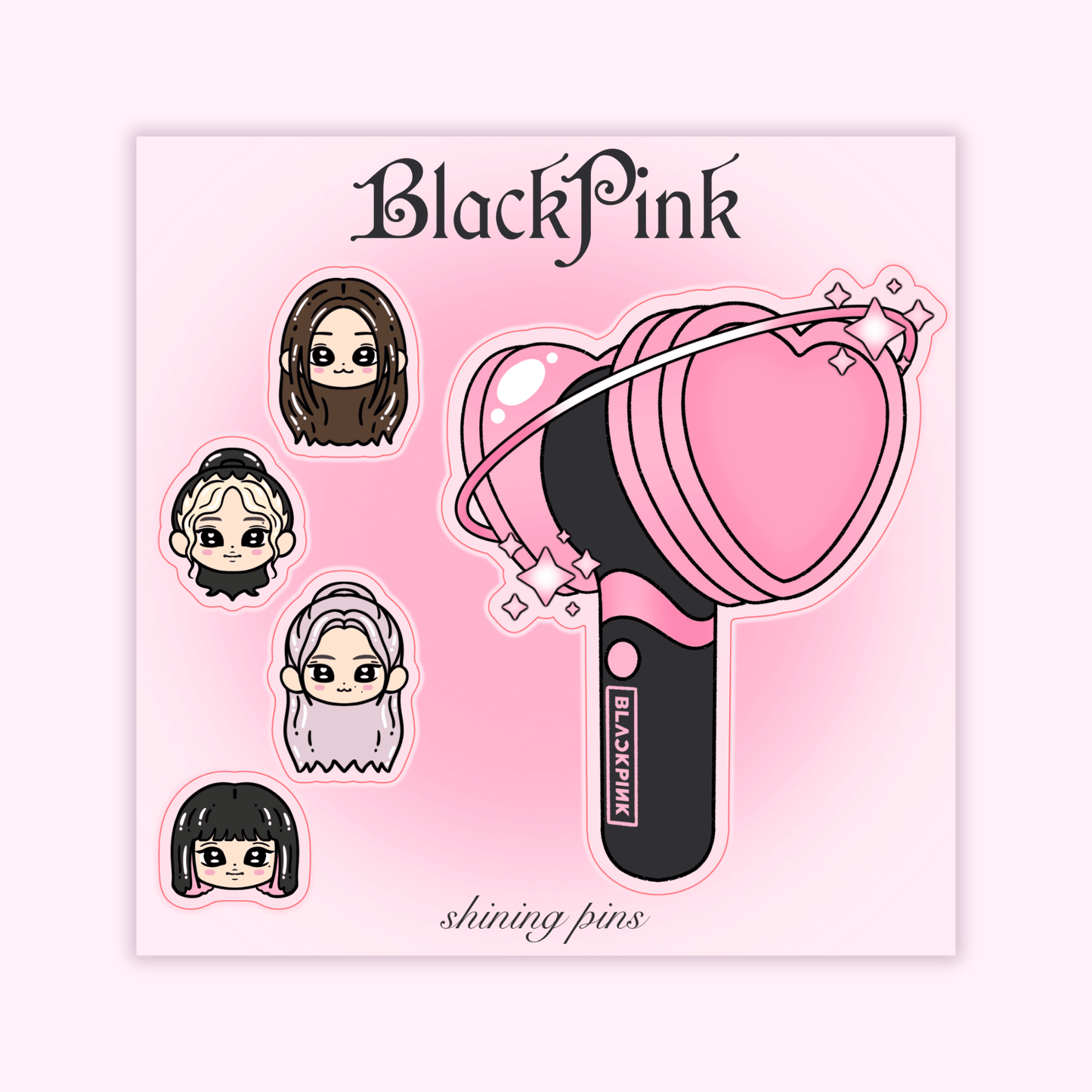 Blackpink Lightstick Sticker Sheet Stickers and Stationary blackpink, shop new in, stickers & stationary Shining Pins