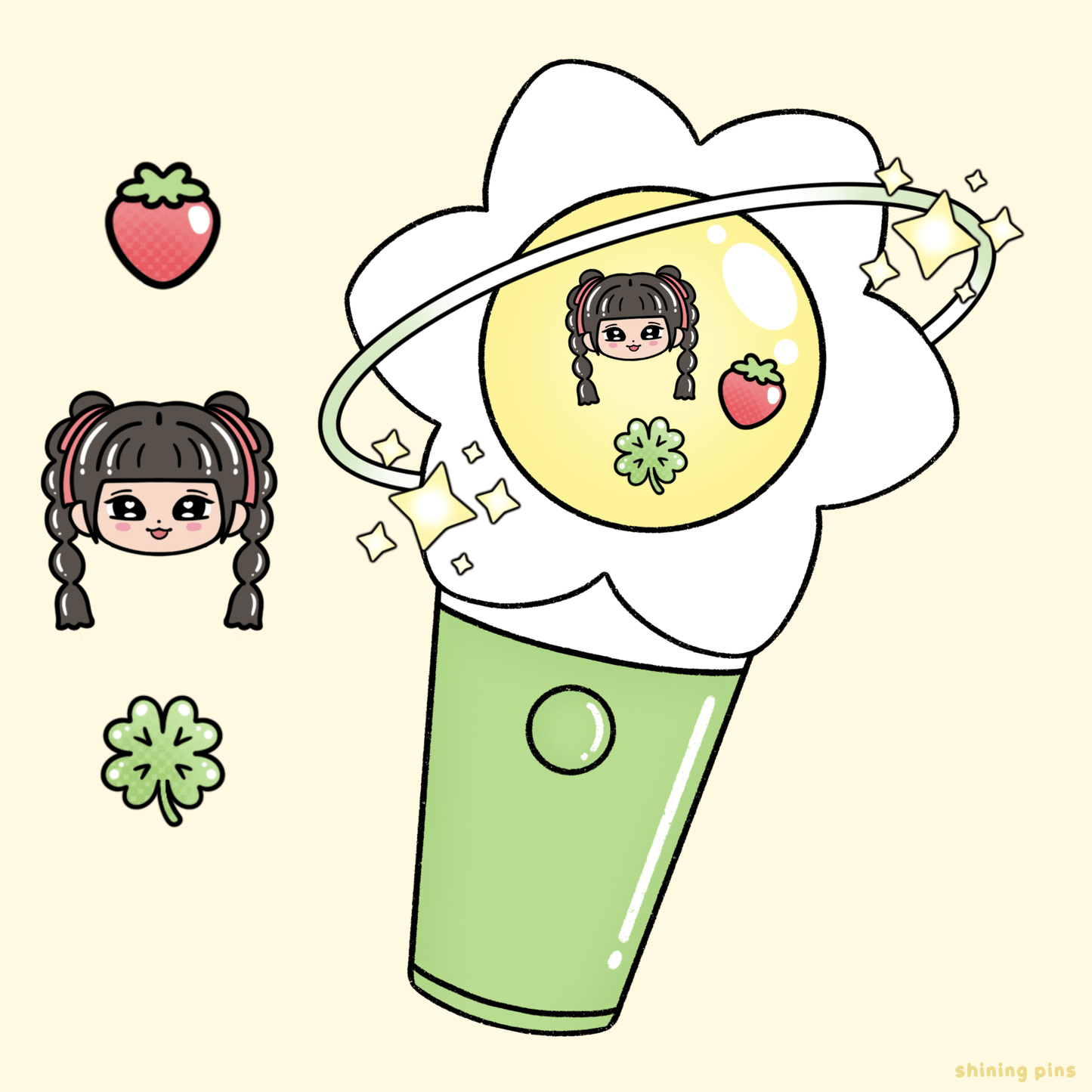 CHUU Lightstick Shaker Keychain Acrylic Keychain acrylic keychains & pins, loona, shop new in Shining Pins