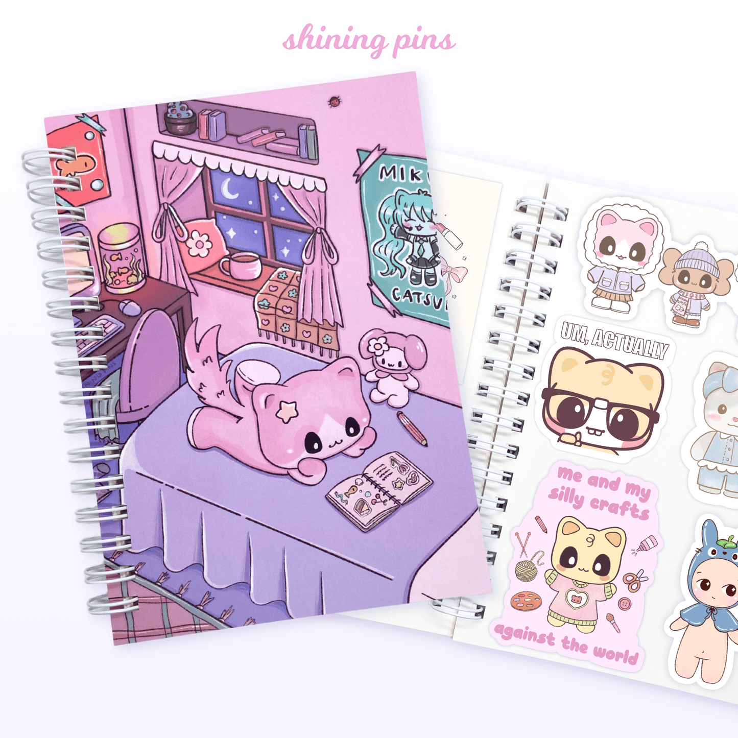 'Cozy Bedroom' Sticker Collection Album kkoongie and friends, shop new in, stationary, stickers & stationary Shining Pins