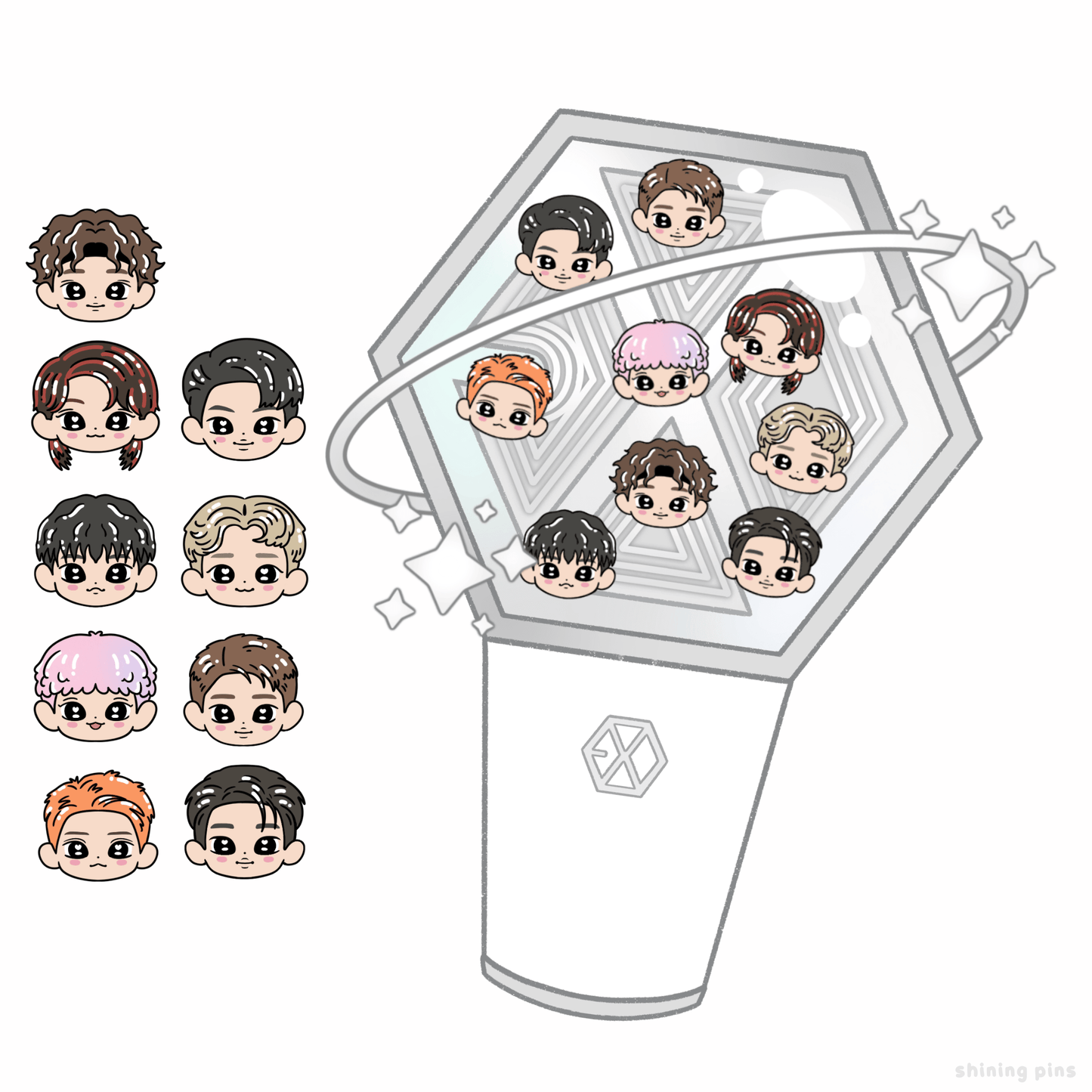 EXO Lightstick Shaker Keychain Acrylic Keychain acrylic keychains & pins, exo, shop new in Shining Pins