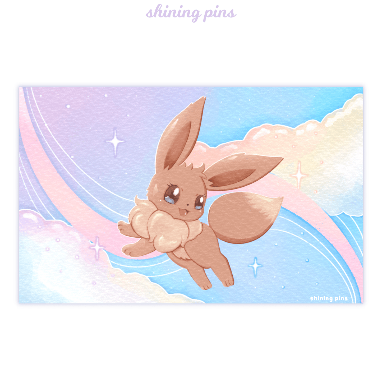 Eevee Watercolour Print Art print anime, art prints, shop new in Shining Pins