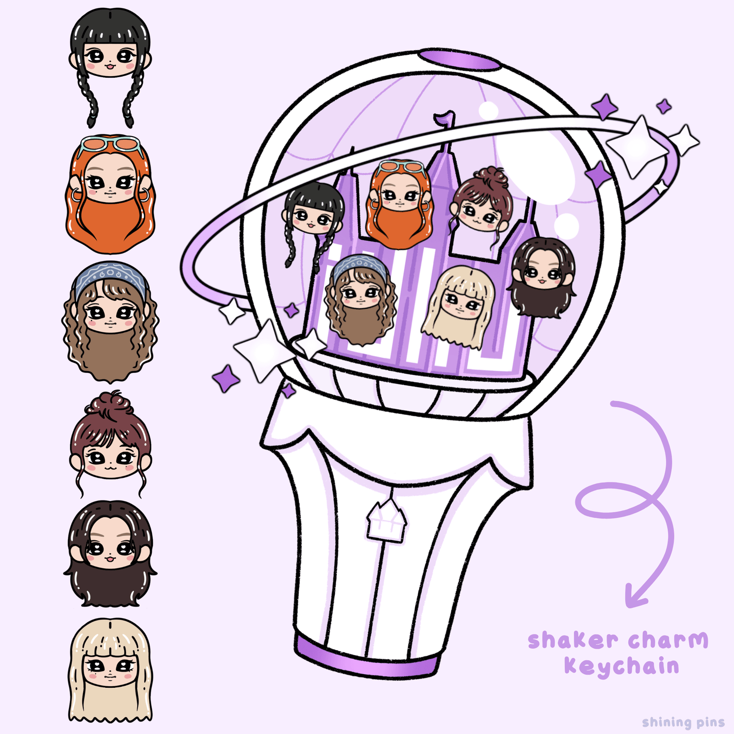 G I-DLE Lightstick Shaker Keychain Acrylic Keychain G I-DLE, acrylic keychains & pins Shining Pins