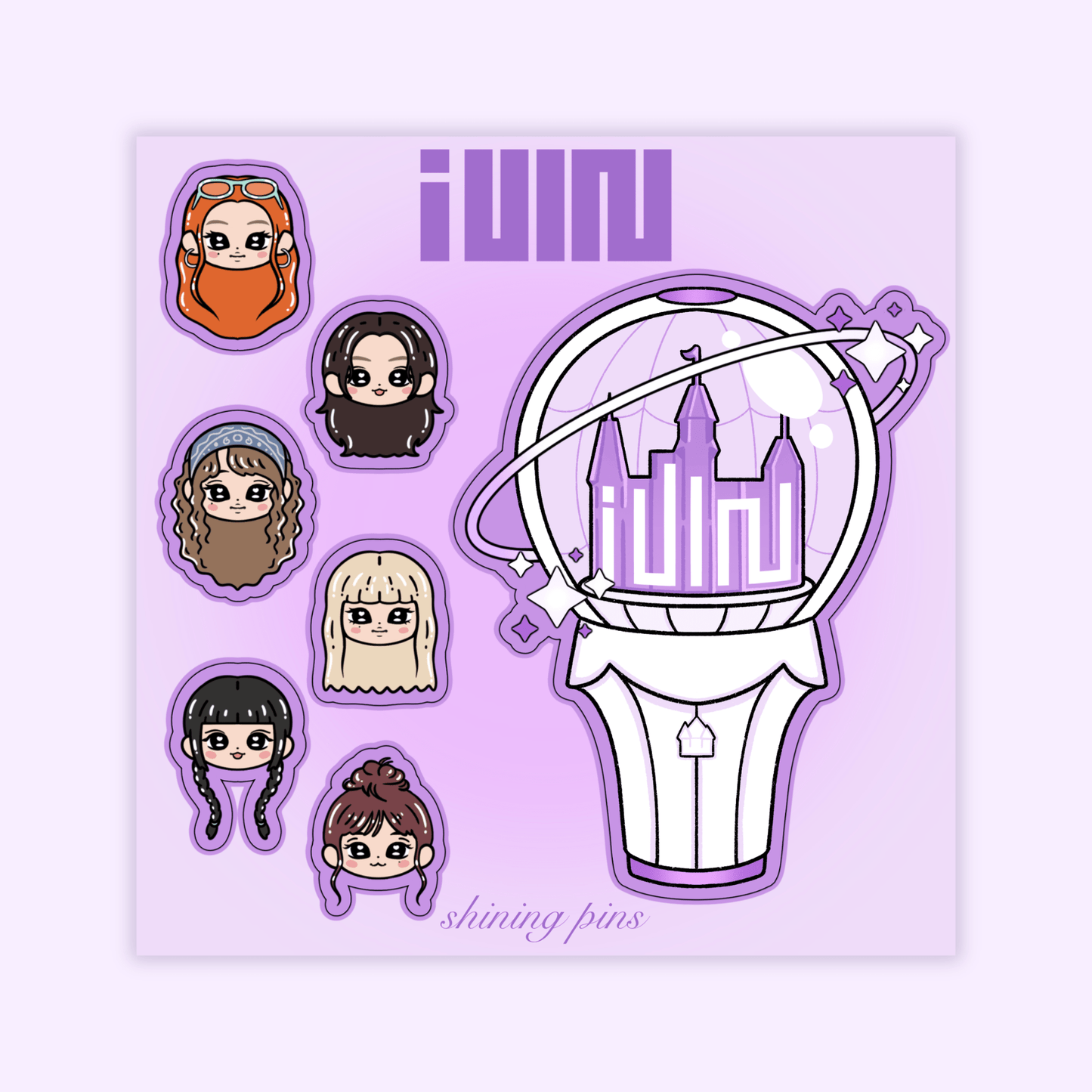 G I-DLE Lightstick Sticker Sheet Stickers and Stationary G I-DLE, shop new in, stickers & stationary Shining Pins