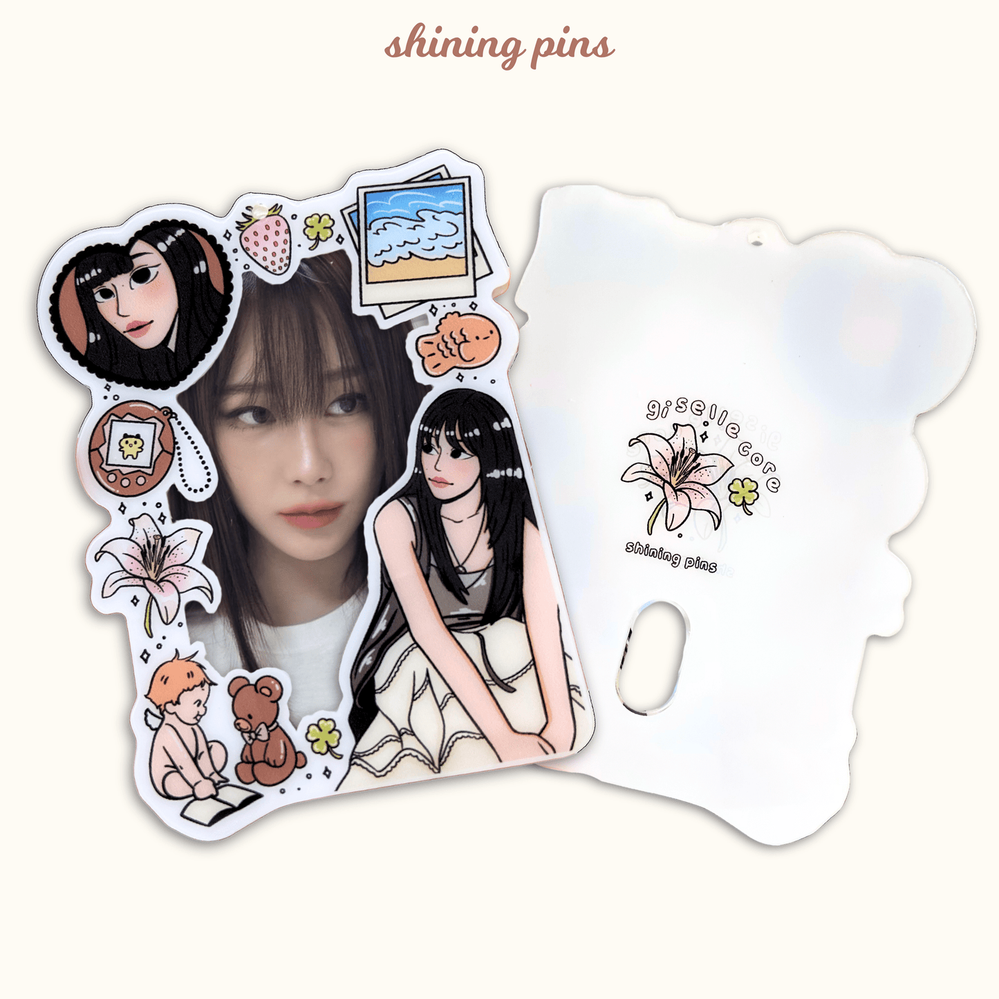 'Giselle Core' Photocard Holder Acrylic Keychain aespa, photocard holder Shining Pins