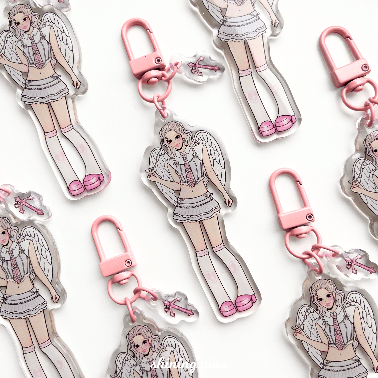 Heejin 'Virtual Angel' Keychain Acrylic Keychain acrylic keychains & pins, loona Shining Pins