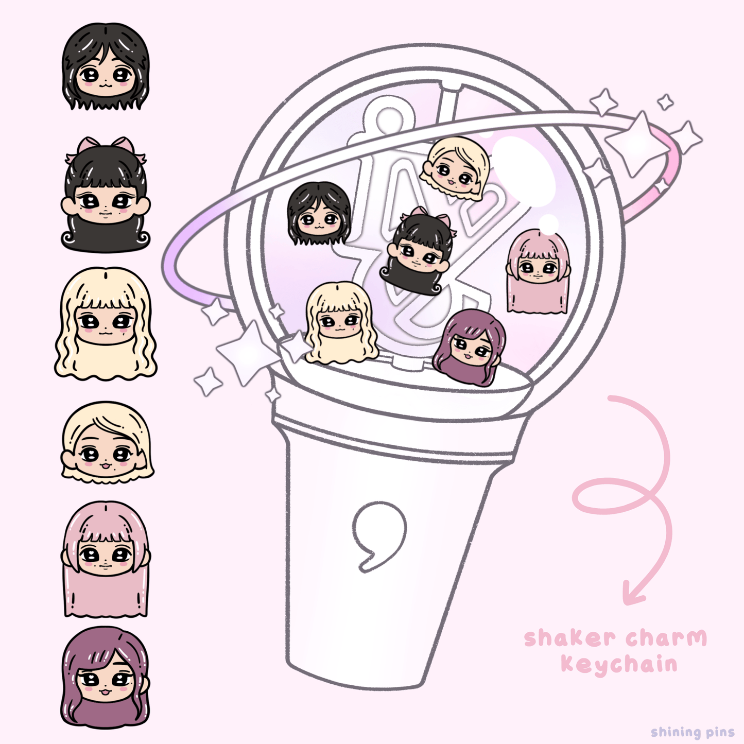 IVE Lightstick Shaker Keychain Acrylic Keychain acrylic keychains & pins, ive Shining Pins