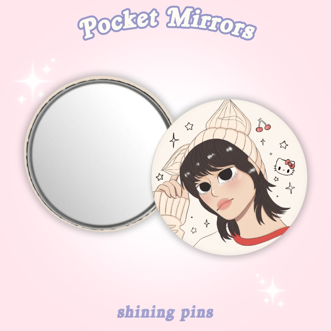 Idol Pocket Mirrors accessories, aespa, ive, red velvet, shinee, tomorrow x together Shining Pins