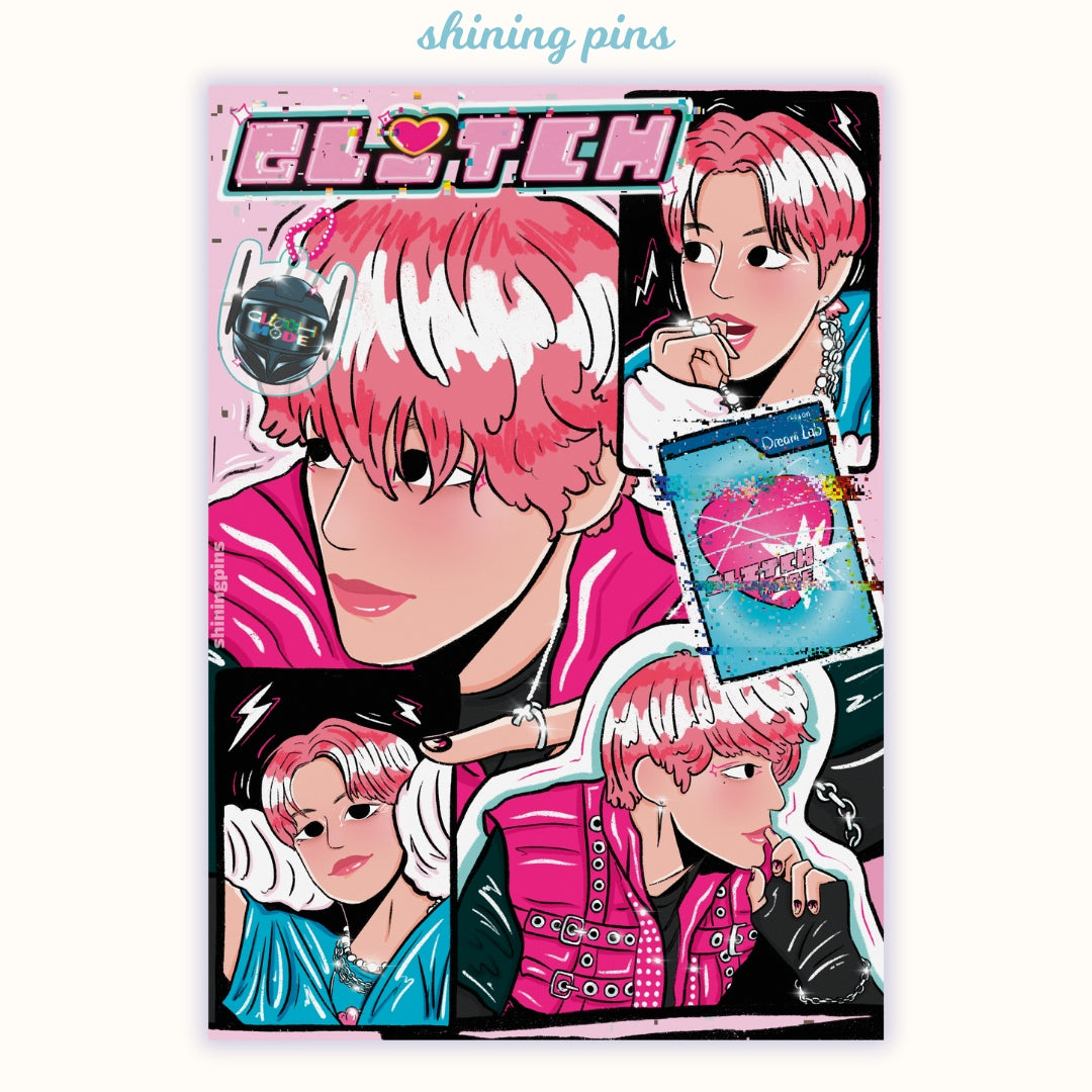 Jeno 'Glitch Mode' Print Art Prints art prints, nct, nct dream Shining Pins