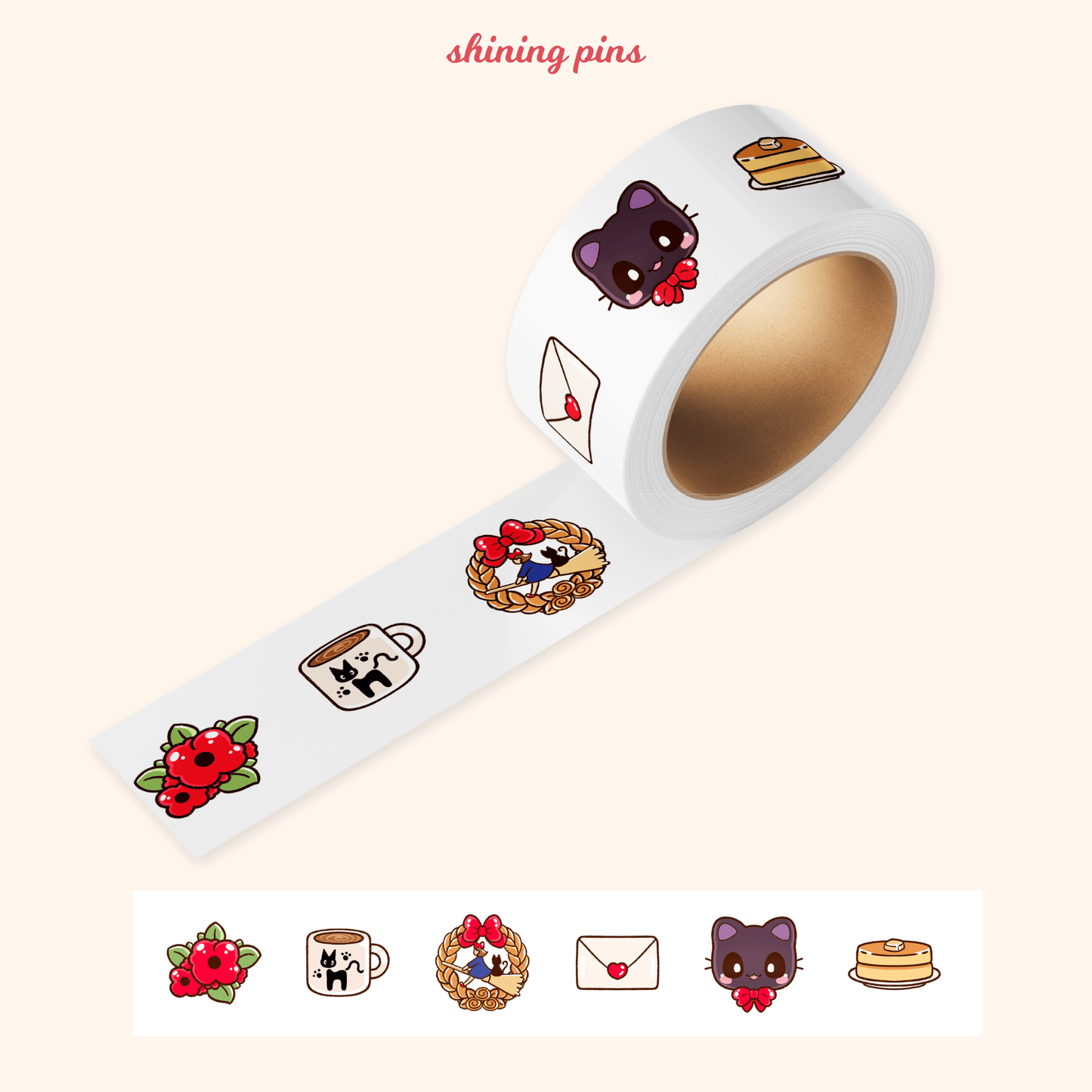 'Kiki's Delivery Service' Kkoongie Washi Tape anime, ghibli, shop new in, stationary Shining Pins