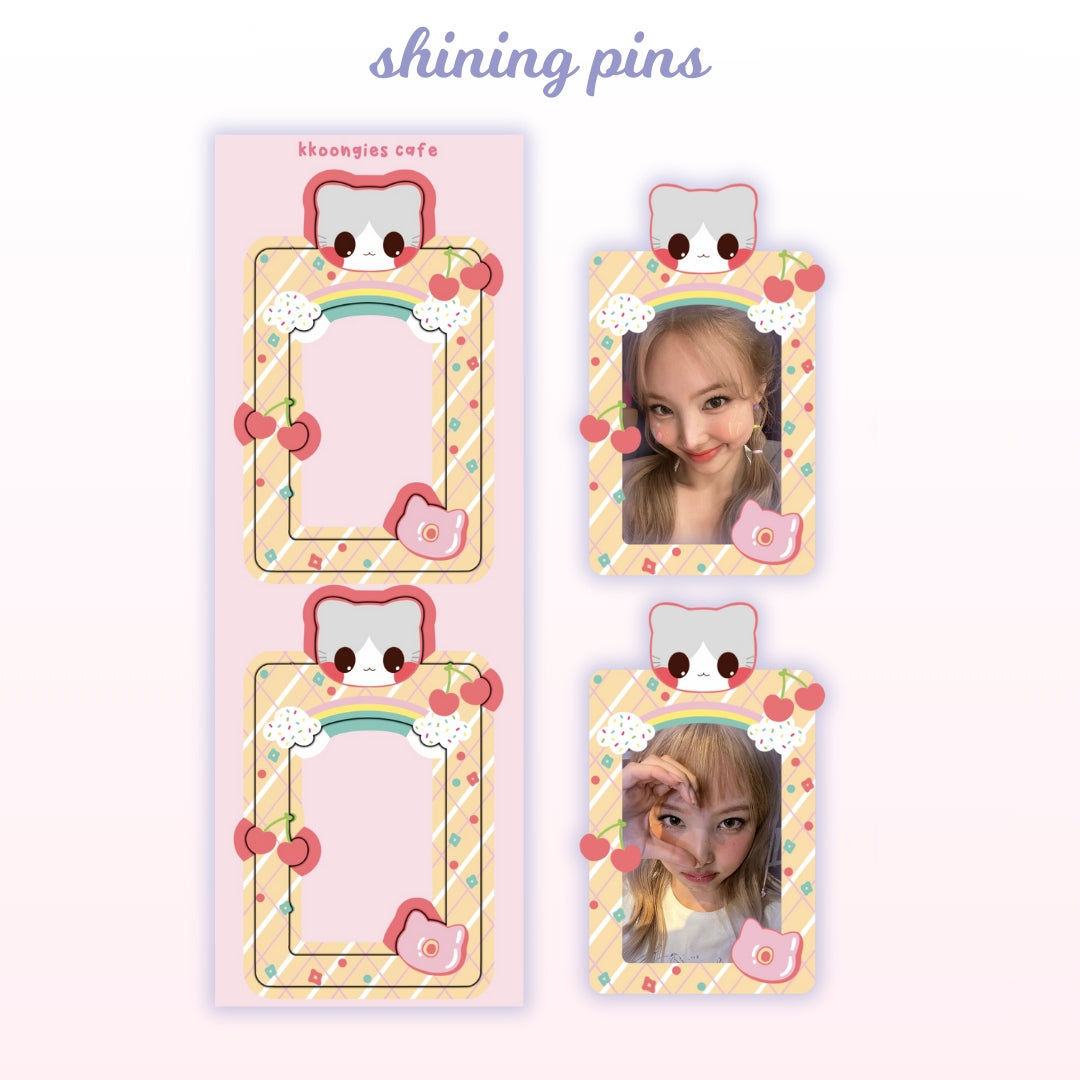'Kkoongie’s Cafe' Frame Stickers Stickers and Stationary kkoongie and friends, stickers & stationary Shining Pins