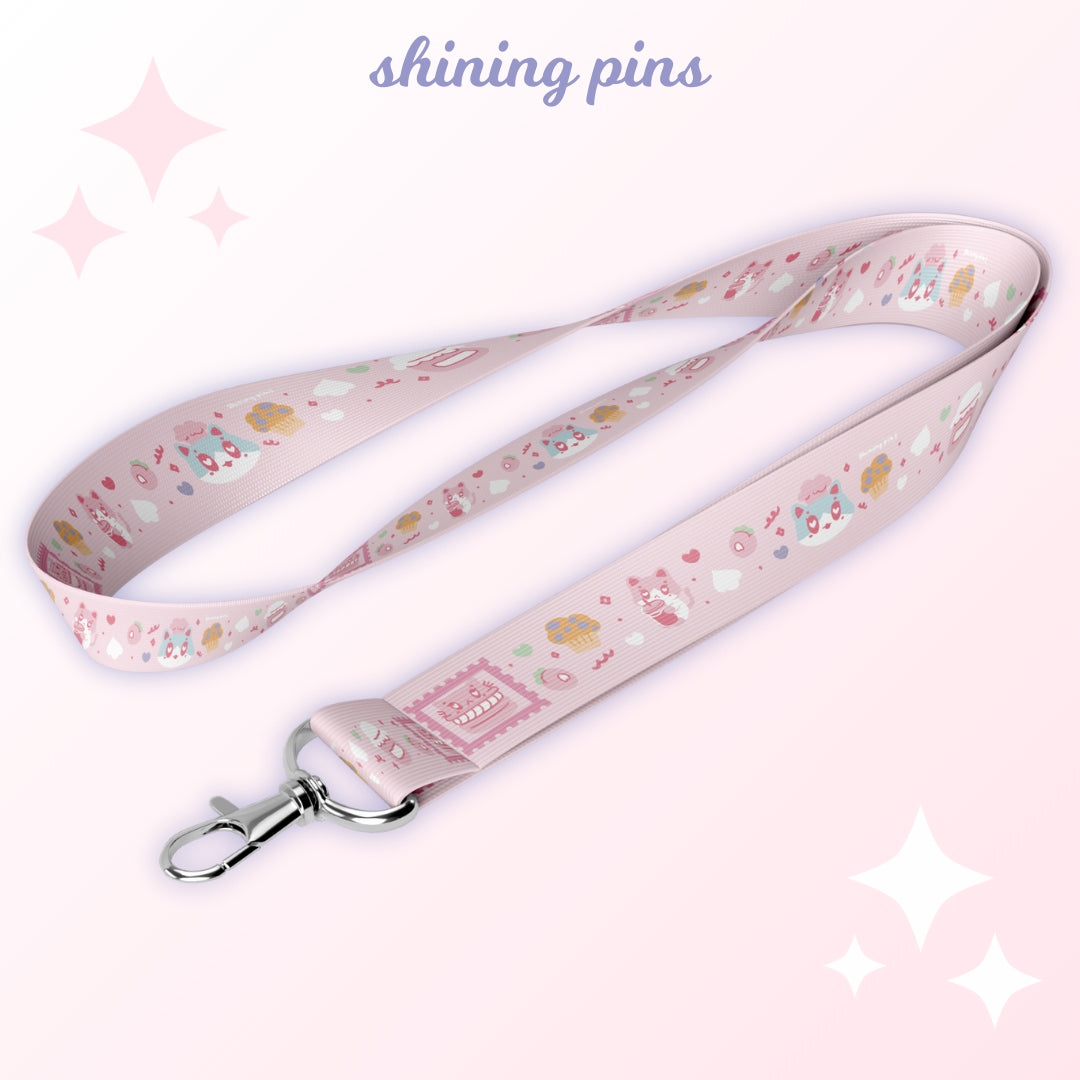 'Kkoongie's Cafe' Lanyard Enamel Pins accessories, kkoongie and friends Shining Pins