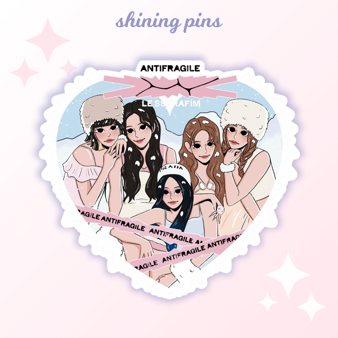 LE SSERAFIM 'ANTIFRAGILE' Sticker Stickers and Stationary le sserafim, stickers & stationary Shining Pins