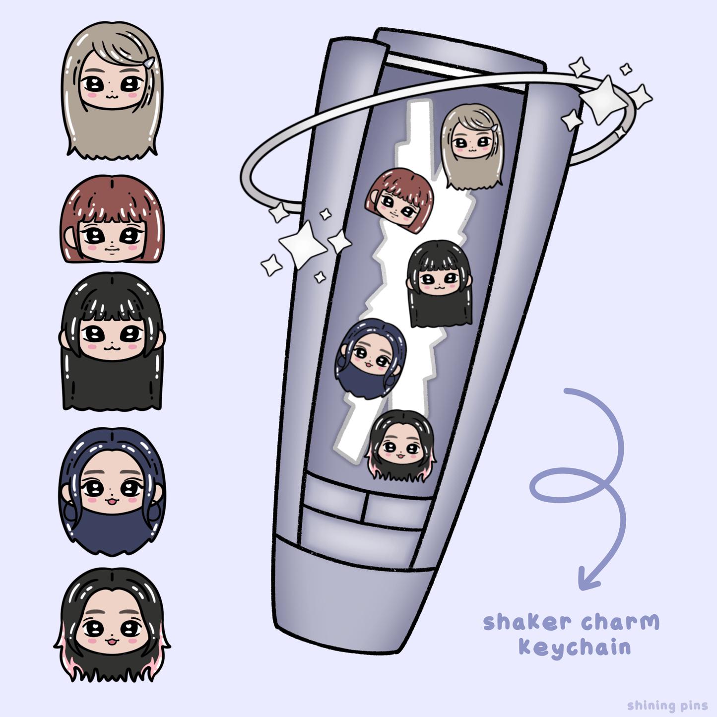 LE SSERAFIM Lightstick Shaker Keychain Acrylic Keychain acrylic keychains & pins, le sserafim Shining Pins