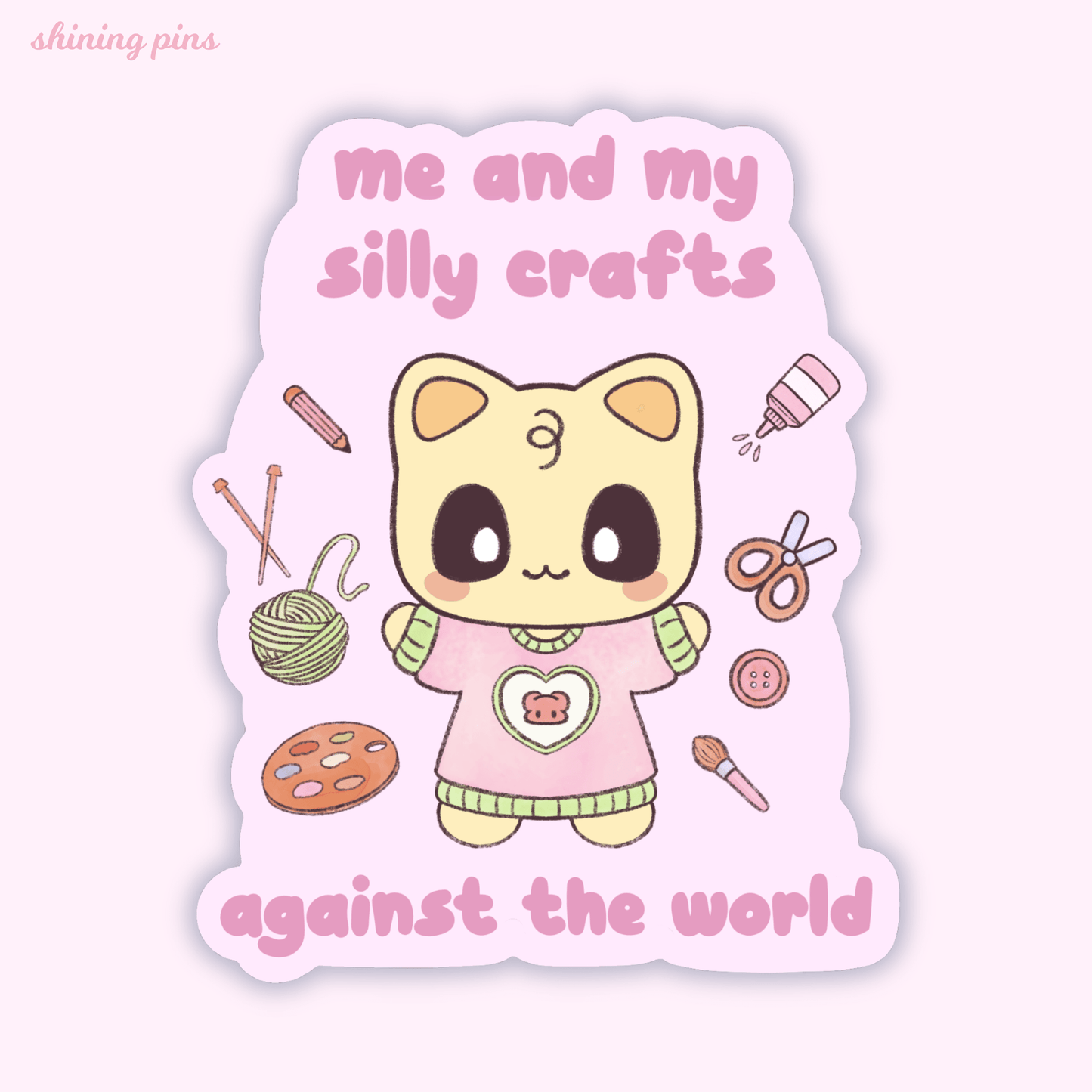 'My Silly Crafts' Soybean Sticker Art print kkoongie and friends, stickers & stationary Shining Pins