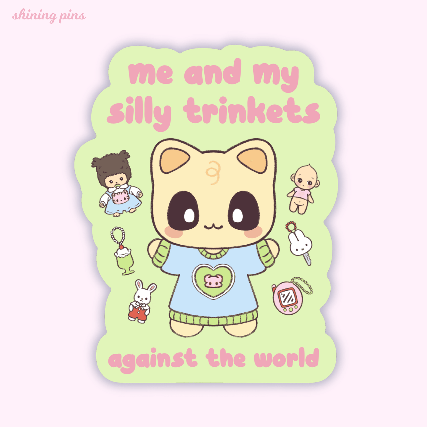 'My Silly Trinkets' Soybean Sticker Art print kkoongie and friends, stickers & stationary Shining Pins
