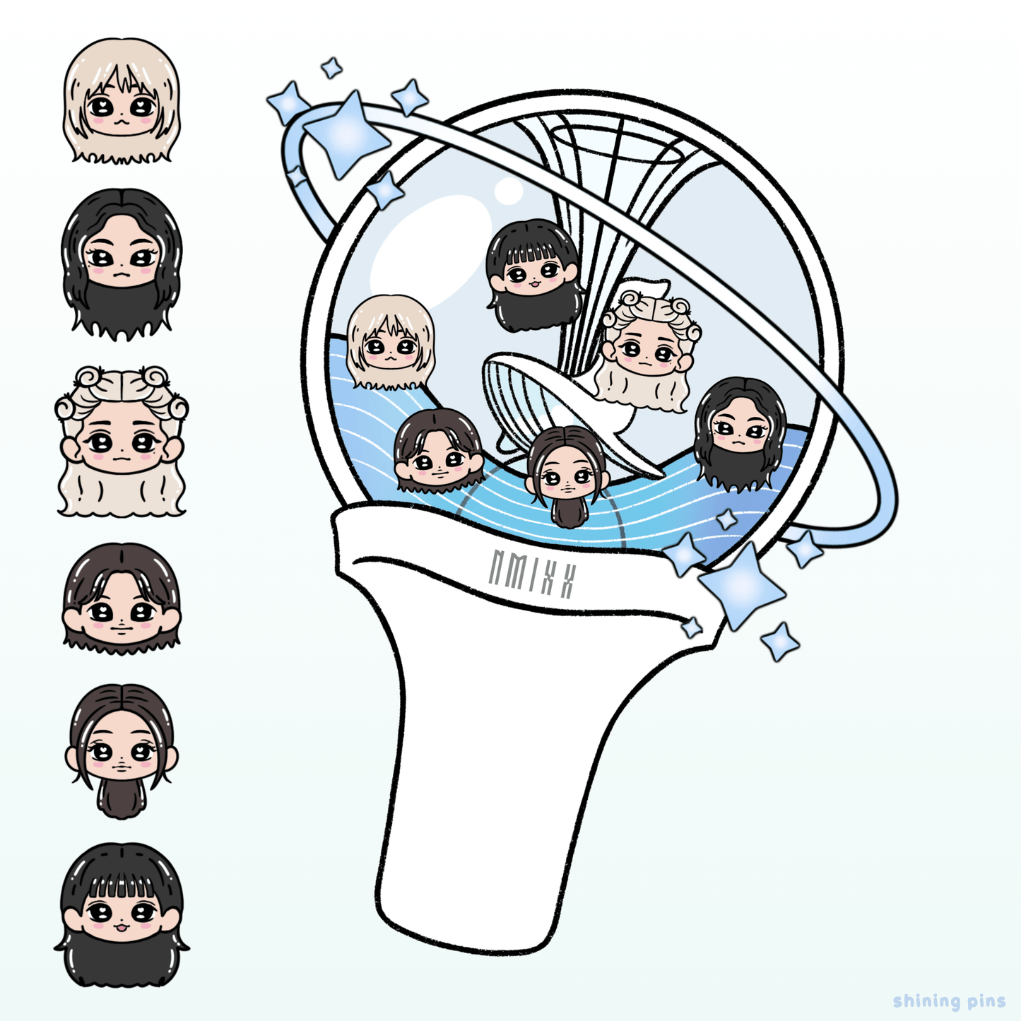 NMIXX Lightstick Shaker Keychain Acrylic Keychain acrylic keychains & pins, nmixx, shop new in Shining Pins