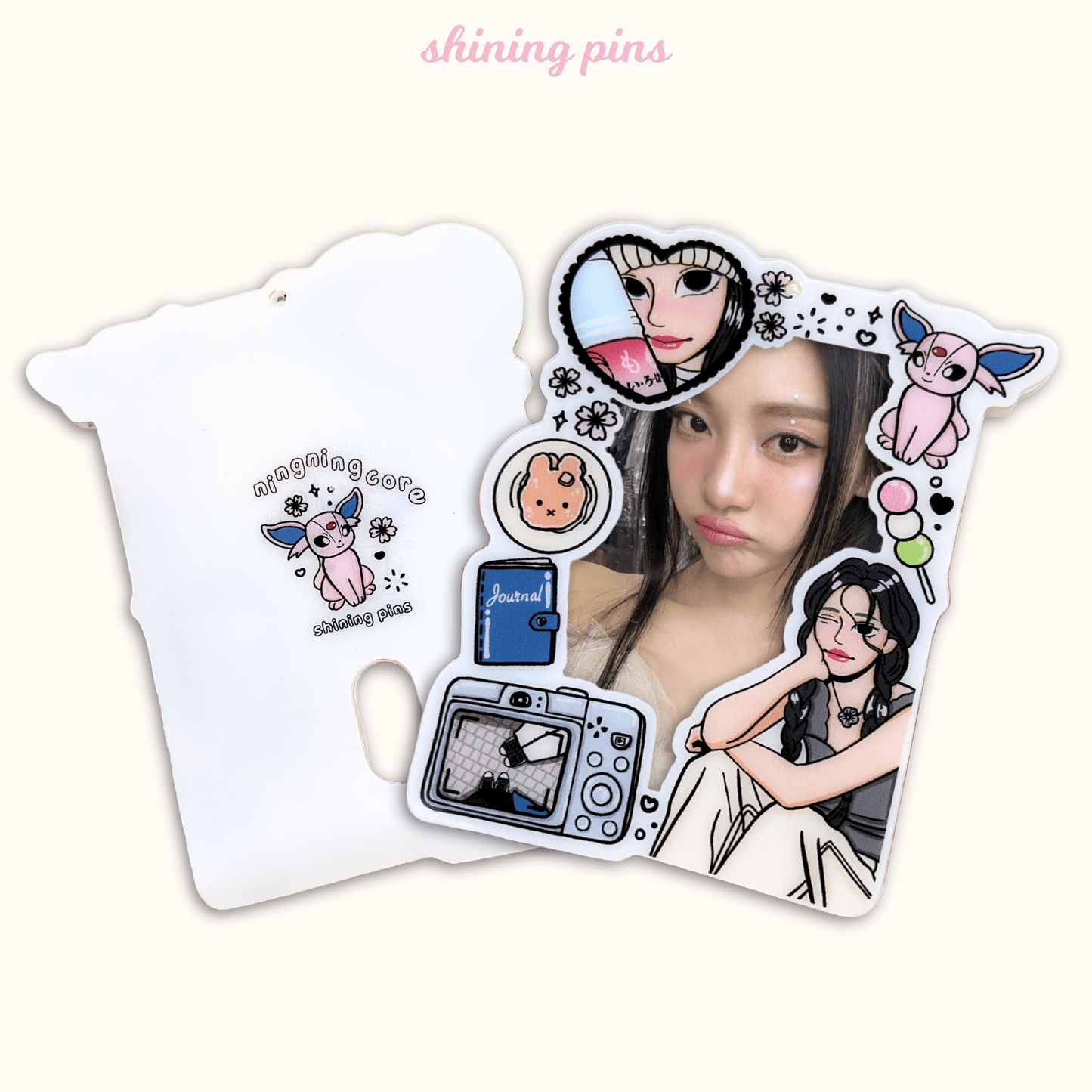 'Ningning Core' Photocard Holder Acrylic Keychain aespa, photocard holder Shining Pins
