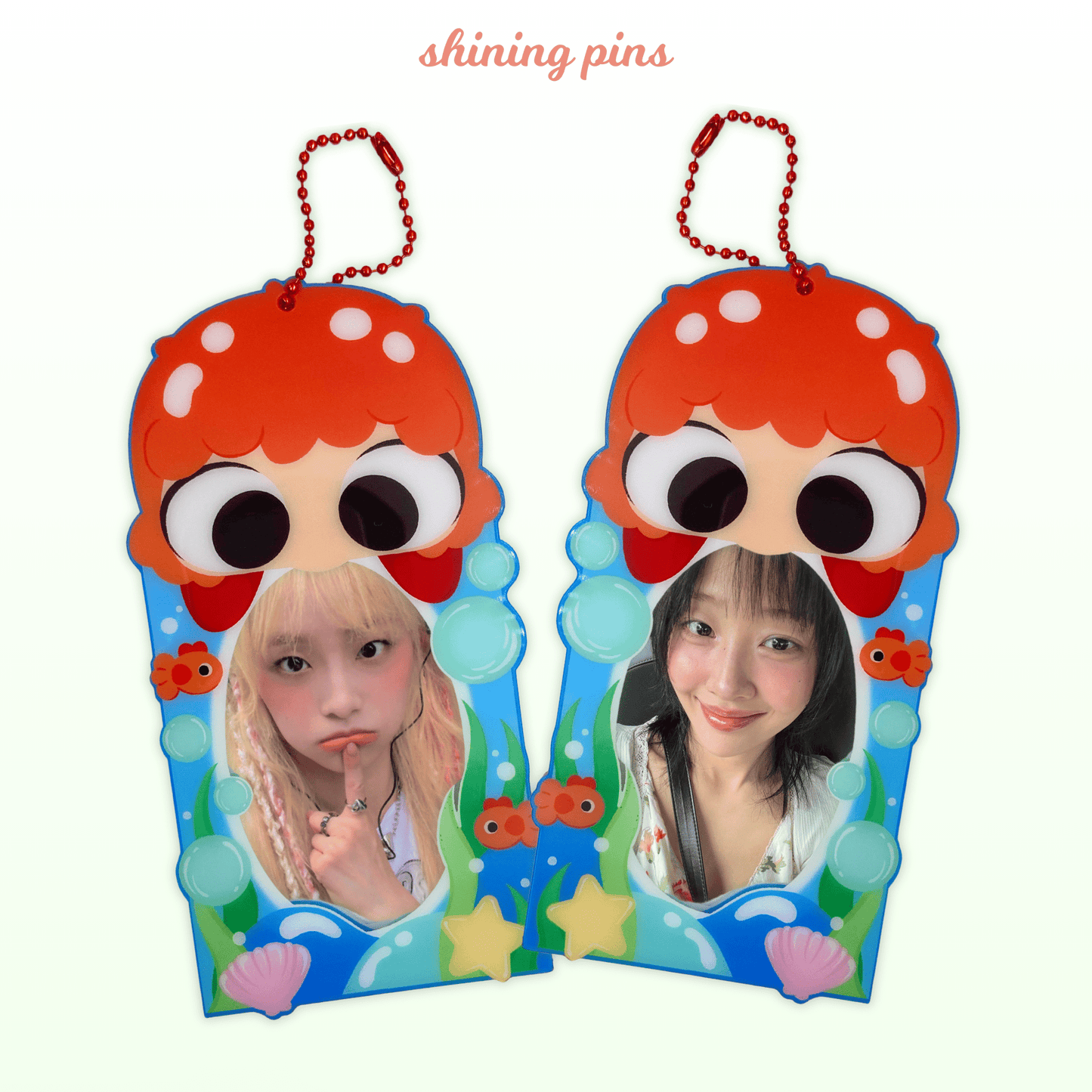 'Ponyo' Double Sided Photocard Holder Acrylic Keychain anime, ghibli, photocard holder, shop new in Shining Pins