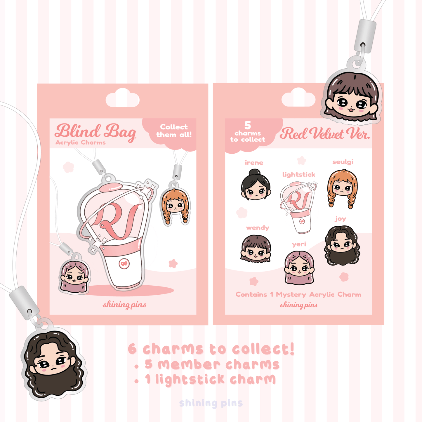 Red Velvet Charm Blind Bag acrylic keychains & pins, red velvet, shop new in Shining Pins