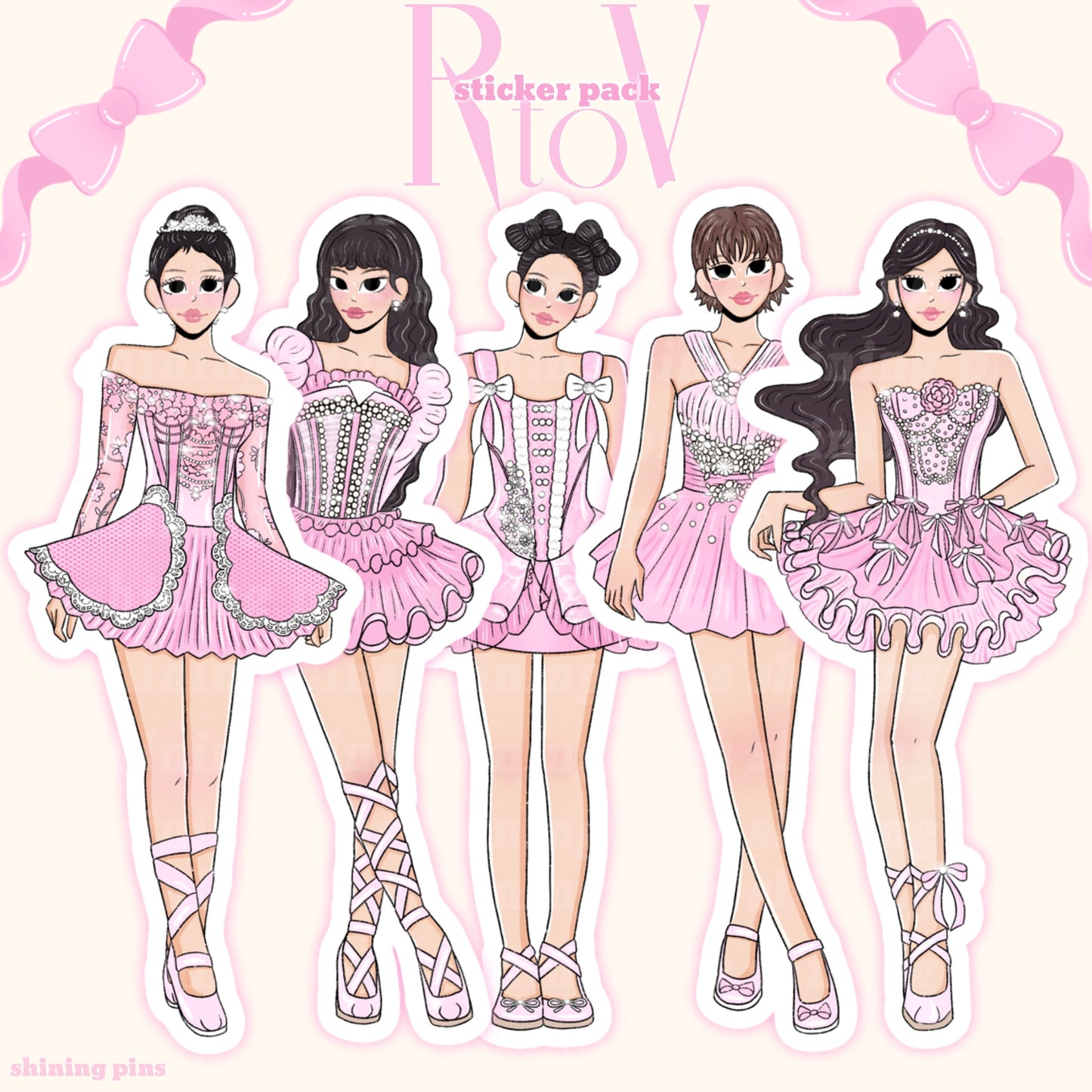 Red Velvet 'R to V' Sticker Pack Stickers and Stationary red velvet, stickers & stationary Shining Pins