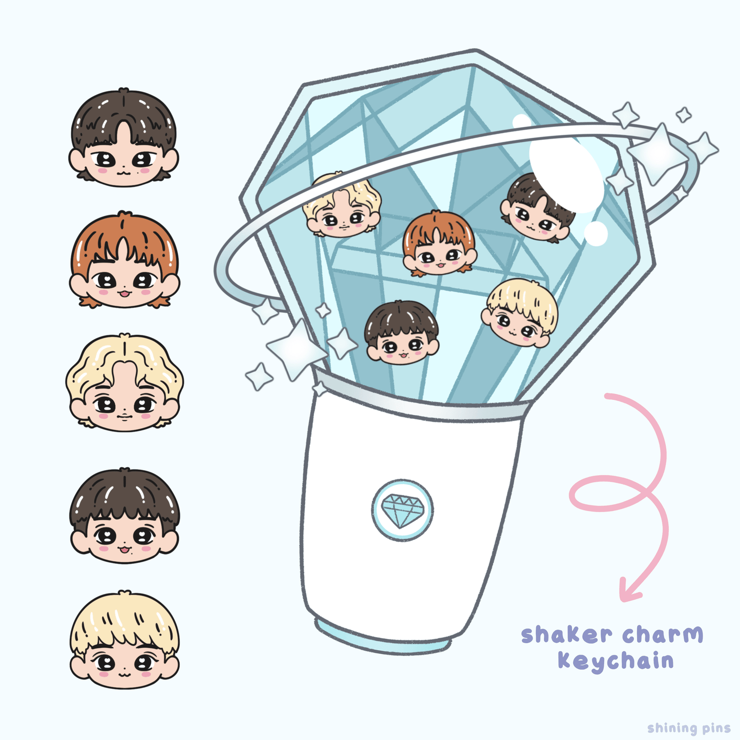 SHINee Lightstick Shaker Keychain Acrylic Keychain acrylic keychains & pins, preorder, shinee Shining Pins