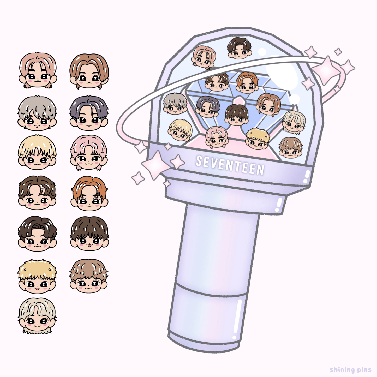 Seventeen Lightstick Shaker Keychain Acrylic Keychain acrylic keychains & pins, seventeen, shop new in Shining Pins