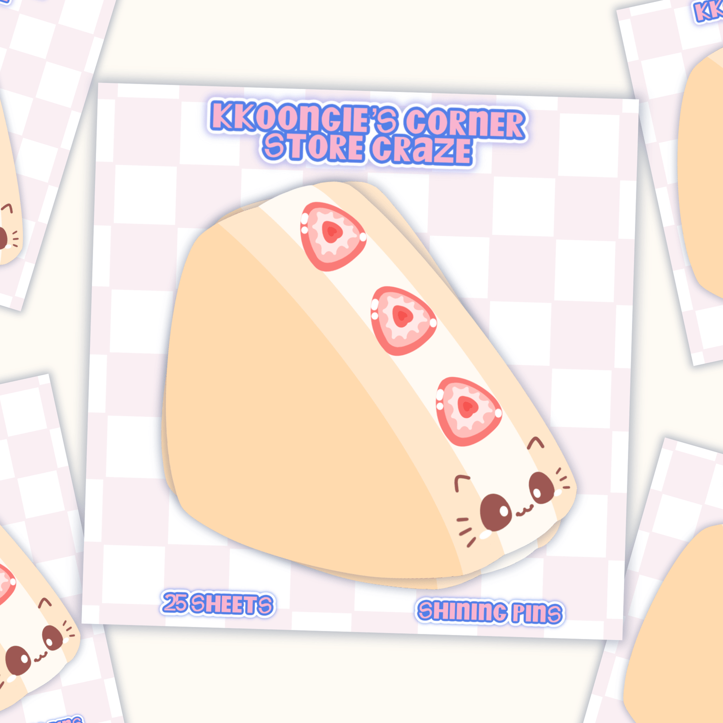 'Strawberry Sando' Kkoongie Notepad Stickers and Stationary kkoongie and friends, shop new in, stationary Shining Pins