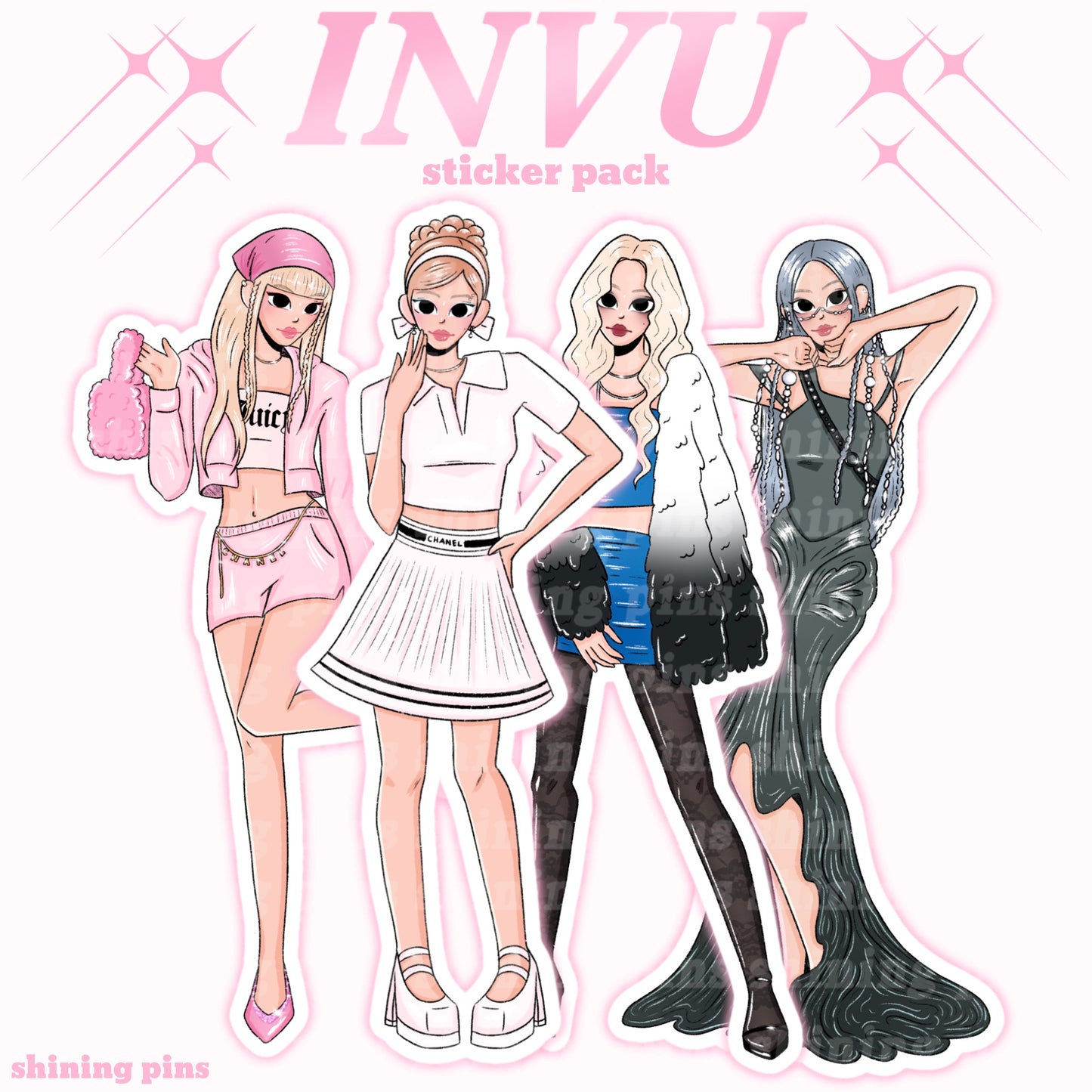 Taeyeon 'INVU' Sticker Pack Stickers and Stationary girls generation, stickers & stationary Shining Pins