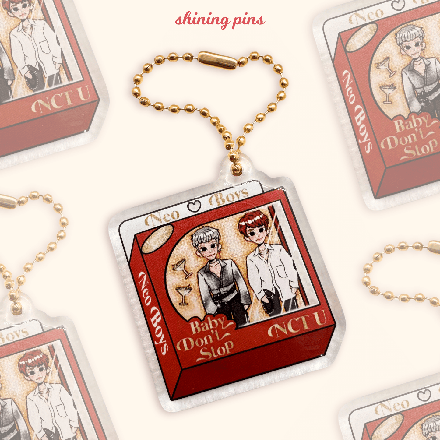 Taeyong & Ten 'Baby Don't Stop' Keychain Acrylic Keychain acrylic keychains & pins, nct, nct 127, shop new in, wayv Shining Pins