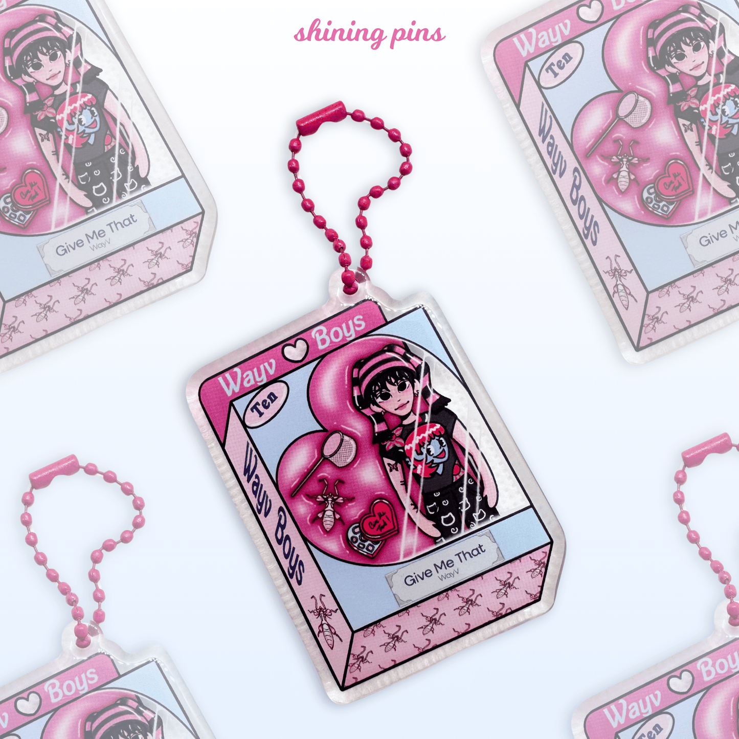 Ten Doll 'Give Me That' Keychain Acrylic Keychain acrylic keychains & pins, nct, shop new in, wayv Shining Pins