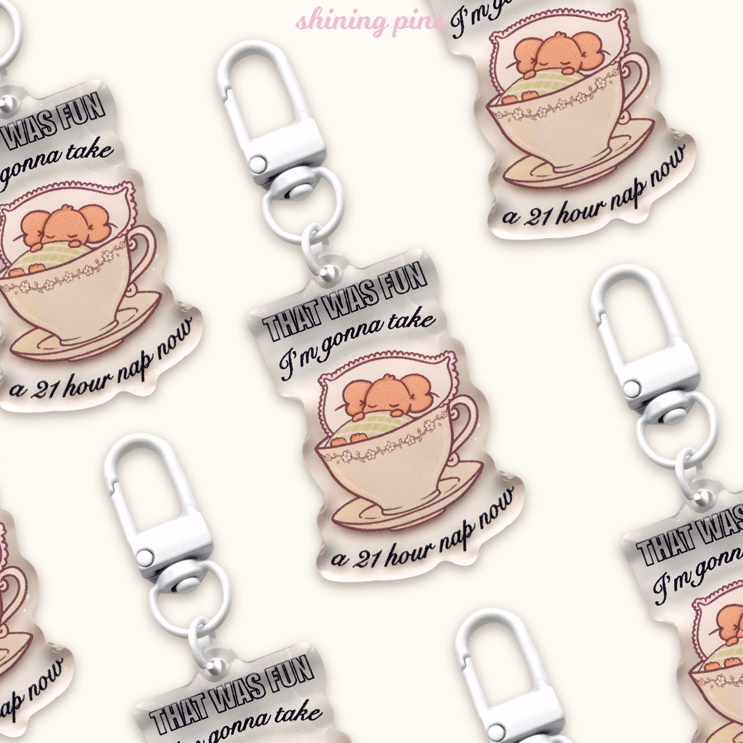 'That Was Fun' Baby Cheese Keychain Art print acrylic keychains & pins, kkoongie and friends Shining Pins