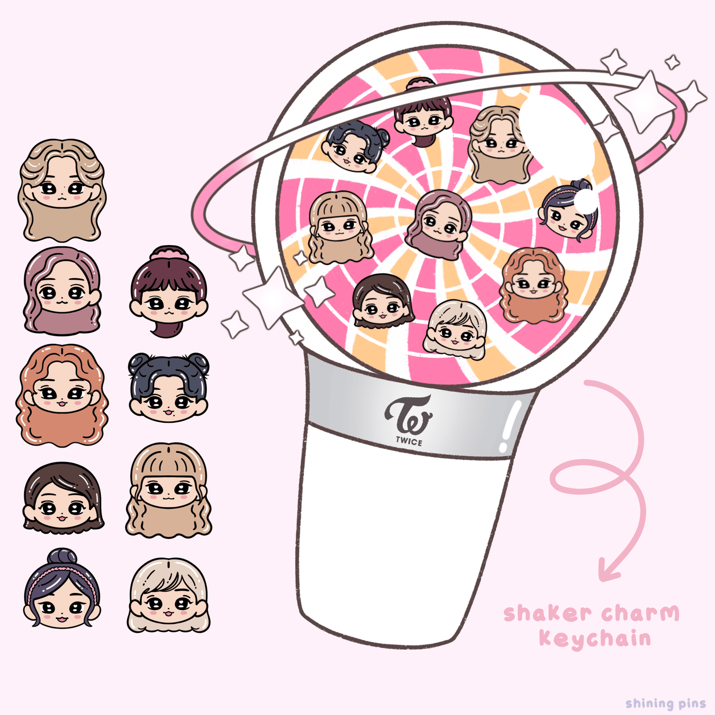 Twice Lightstick Shaker Keychain Acrylic Keychain acrylic keychains & pins, restock, twice Shining Pins