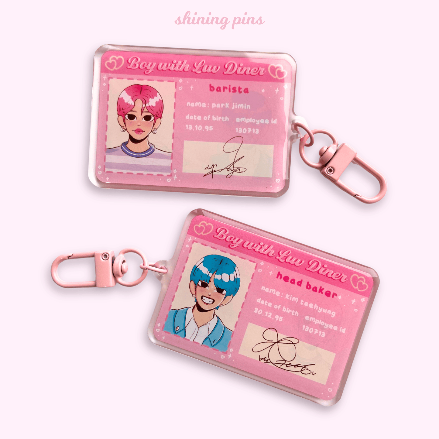 Vmin 'Boy with Luv' ID Keychain Acrylic Keychain acrylic keychains & pins, bts Shining Pins