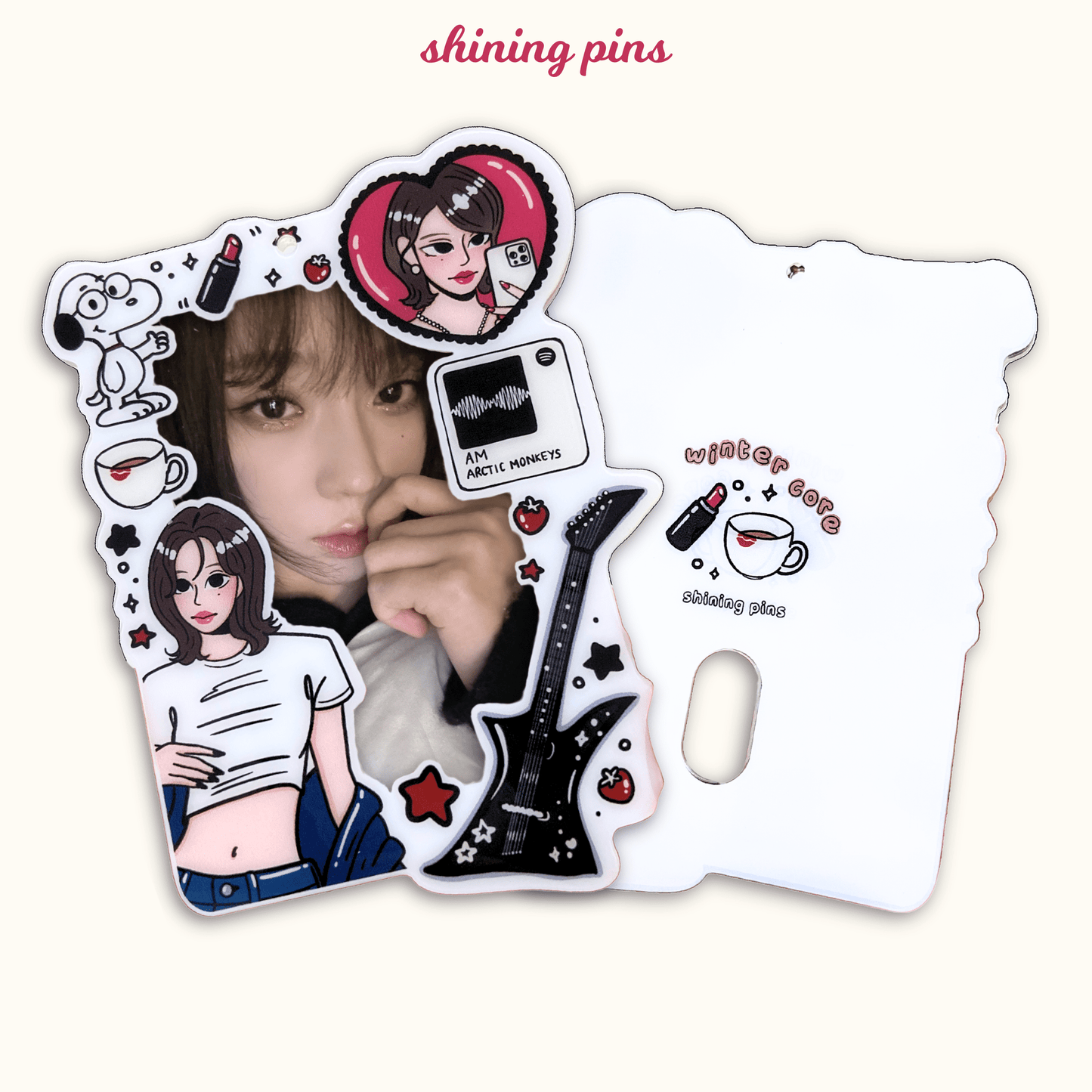'Winter Core' Photocard Holder Acrylic Keychain aespa, photocard holder Shining Pins