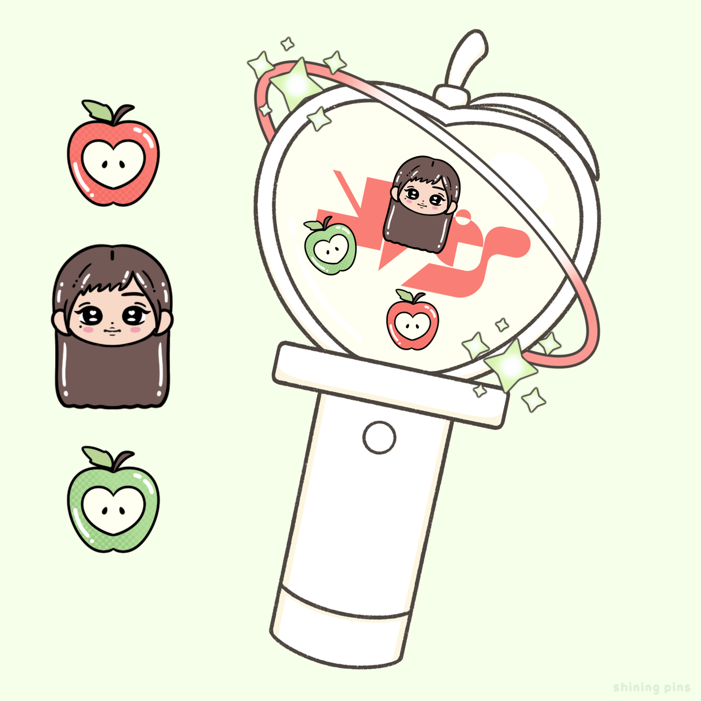 Yves Lightstick Shaker Keychain Acrylic Keychain acrylic keychains & pins, loona, shop new in Shining Pins