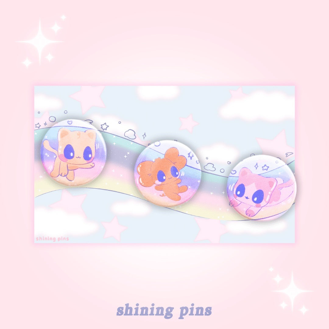 'Marshmallow Clouds' Badges Art print accessories, kkoongie and friends Shining Pins
