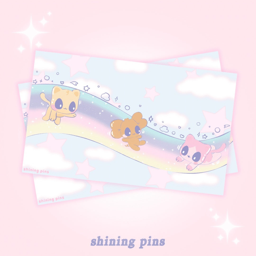 'Marshmallow Clouds' Kkoongie & Friends Print Art print art prints, kkoongie and friends Shining Pins
